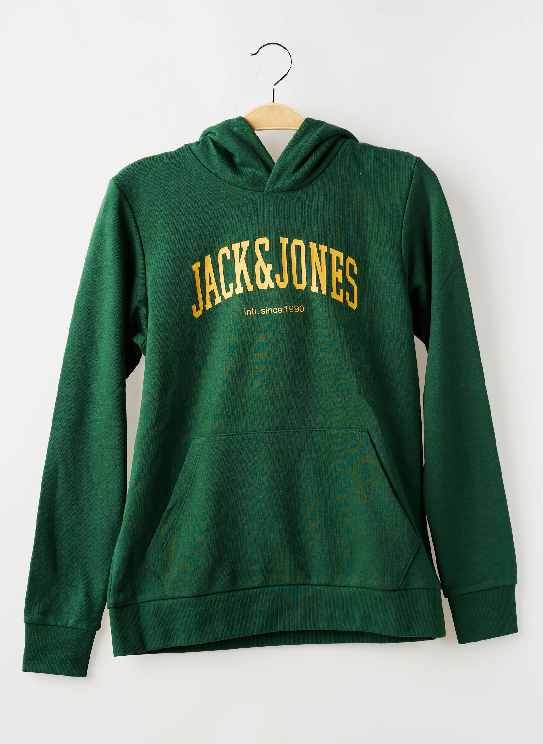Kapišonas kišenės ilgos rankovės žalias JACK & JONES berniukas