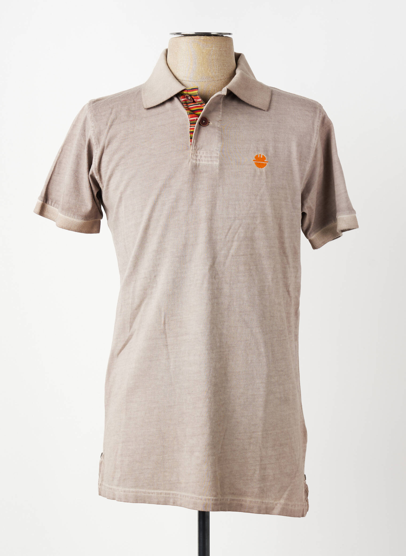 Polo jersey audinys trumpas rankovės rudas DIKE vyras