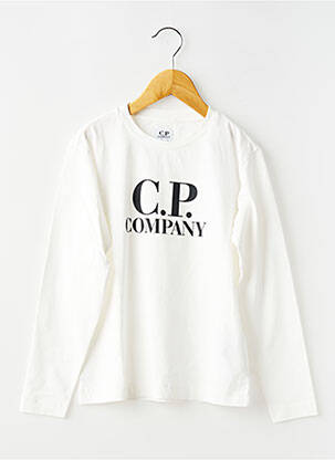 T-marškinys ilgos rankovės ilgos rankovės baltas CP COMPANY berniukas
