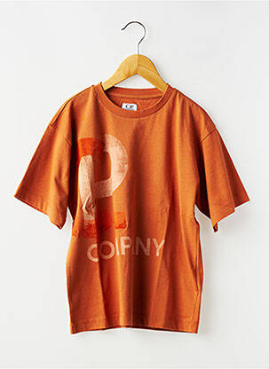 T-marškinys jersey audinys trumpas rankovės oranžinė CP COMPANY berniukas