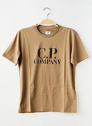 T-marškinys jersey audinys trumpas rankovės rudas CP COMPANY berniukas