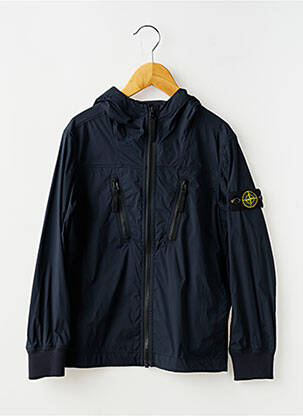 Vėjo nepraleidėjas satino efektas su gobtuvu mėlyna STONE ISLAND berniukas
