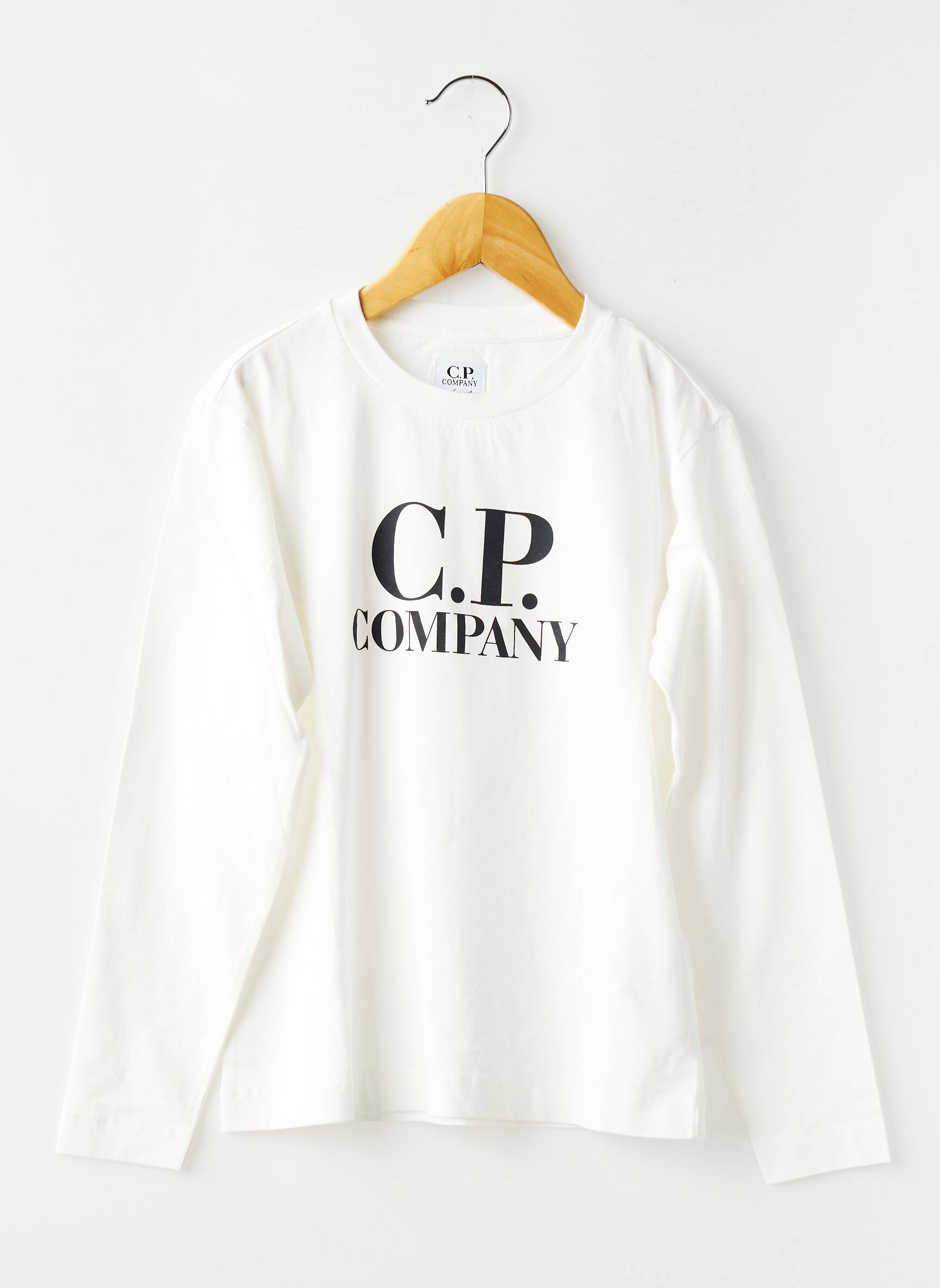 T-marškinys ilgos rankovės ilgos rankovės baltas CP COMPANY berniukas