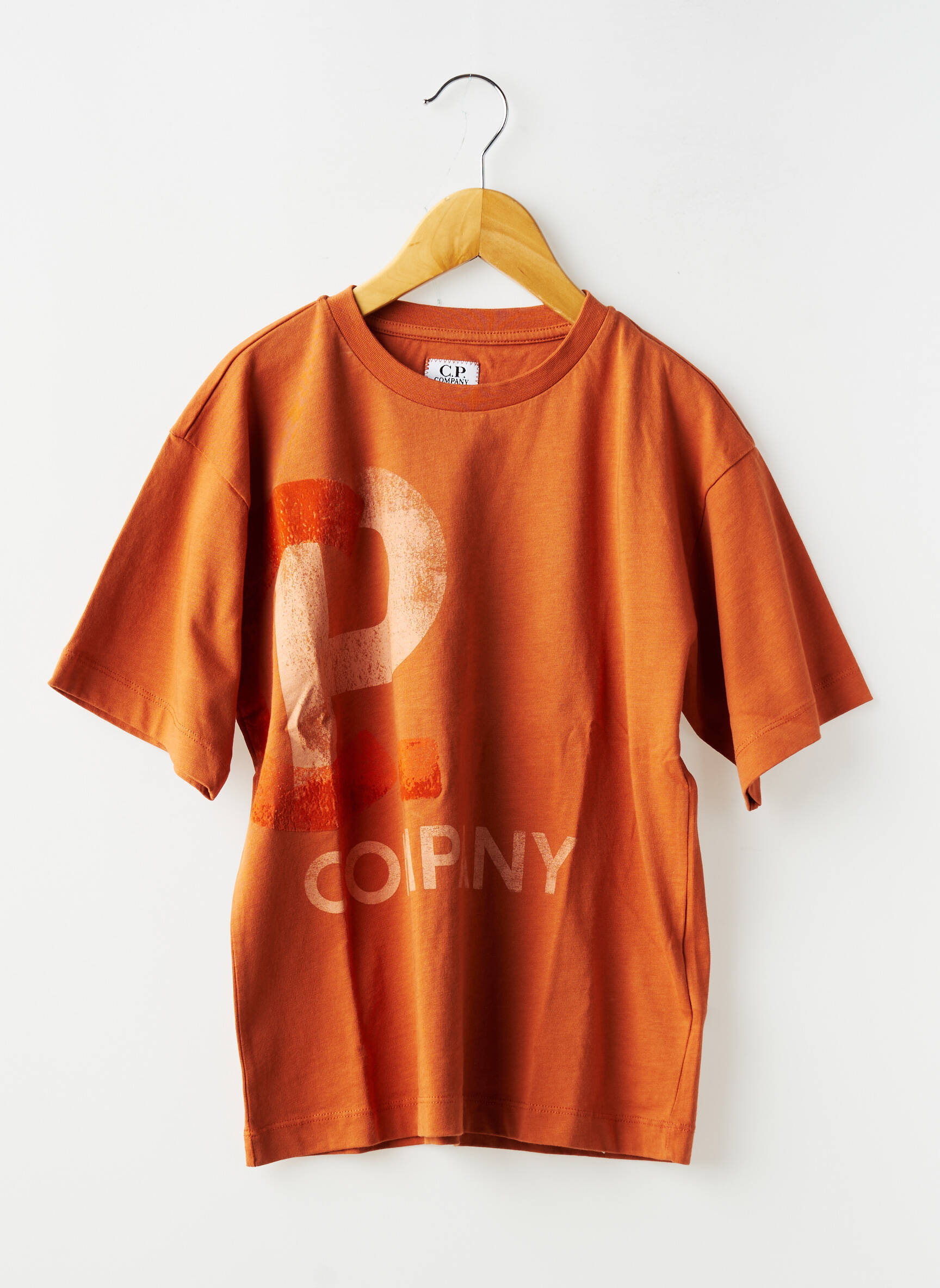 T-marškinys jersey audinys trumpas rankovės oranžinė CP COMPANY berniukas