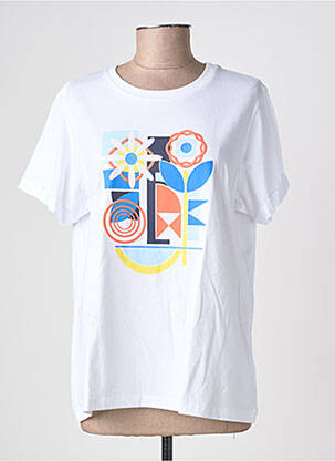 T-marškinys floqué serigrafija trumpas rankovės baltas SAINT JAMES moteris