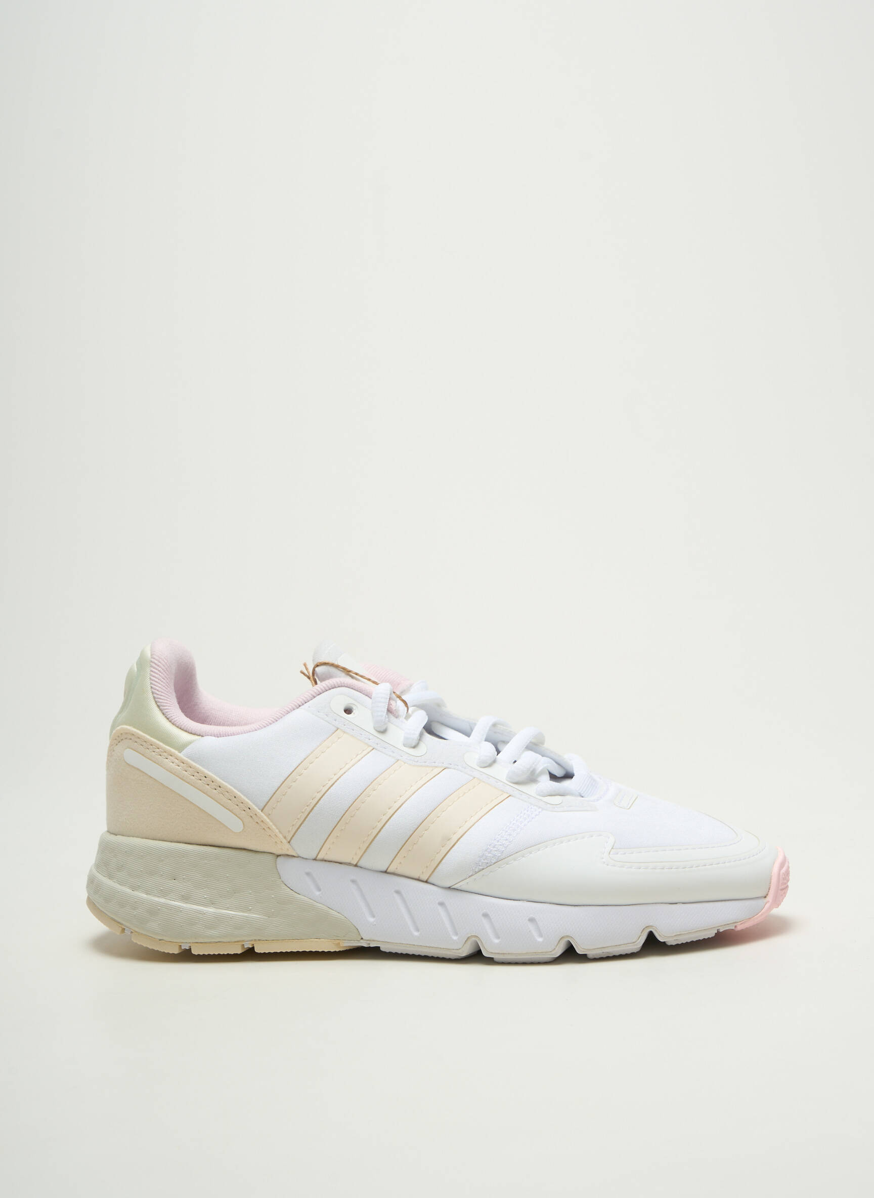 Bėgimo bateliai apvalus mygtukas plokščias kulnas iki 3 cm baltas ADIDAS moteris