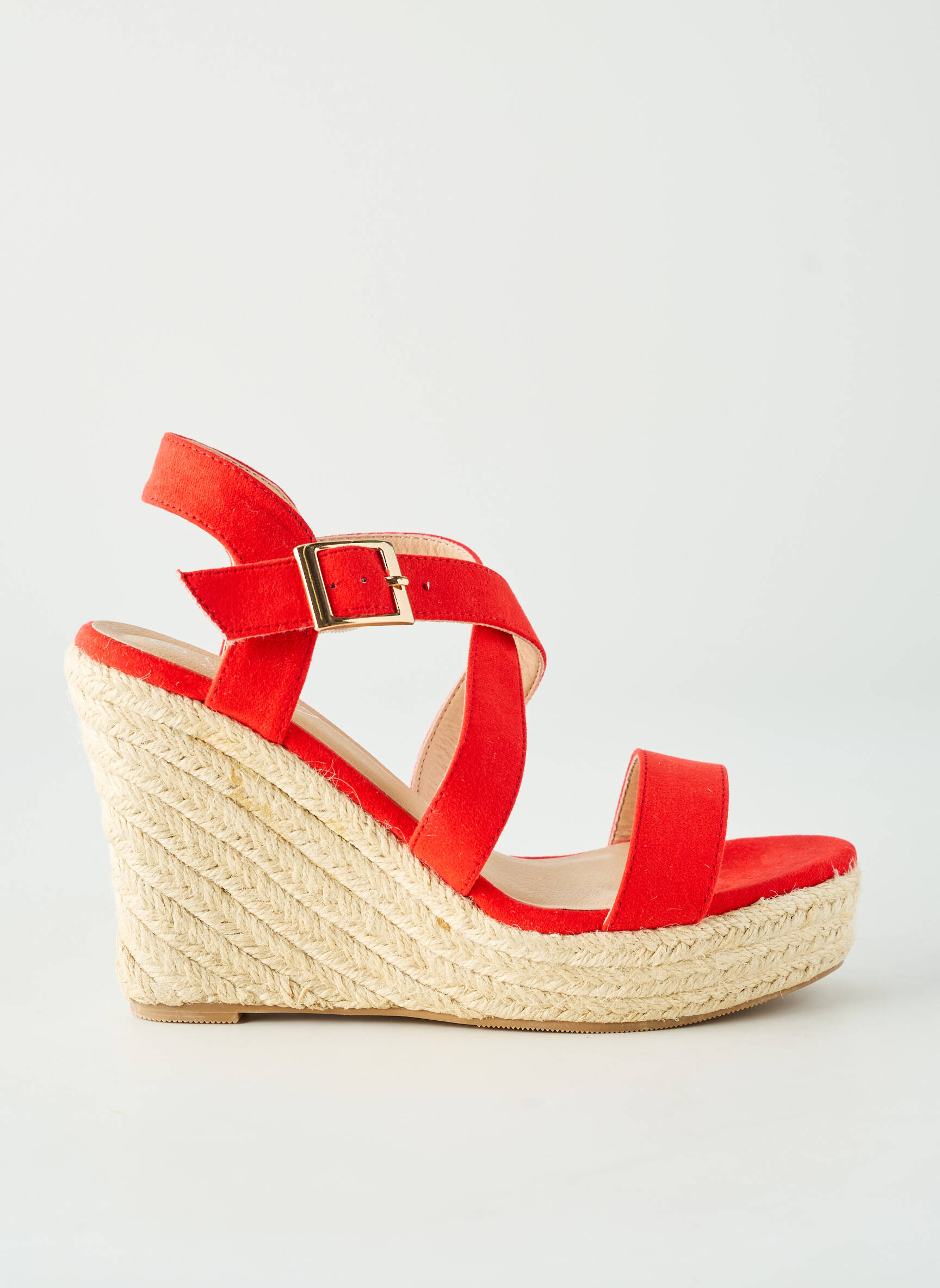 Sandalai/nu pėdos kompensuotas kulnas kulnas nuo 7 iki 9 cm raudona I LOVE SHOES moteris