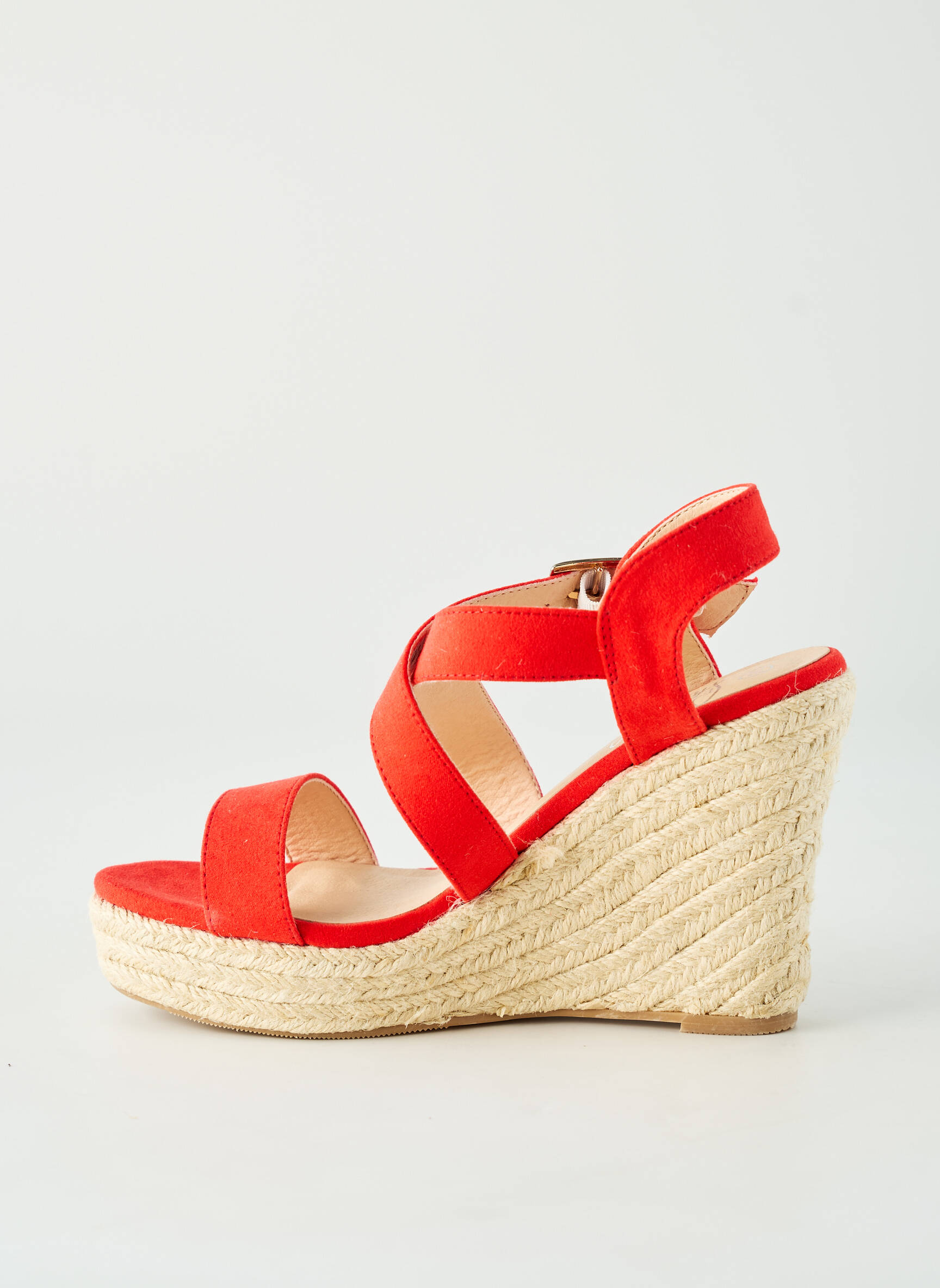 Sandalai/nu pėdos kompensuotas kulnas kulnas nuo 7 iki 9 cm raudona I LOVE SHOES moteris