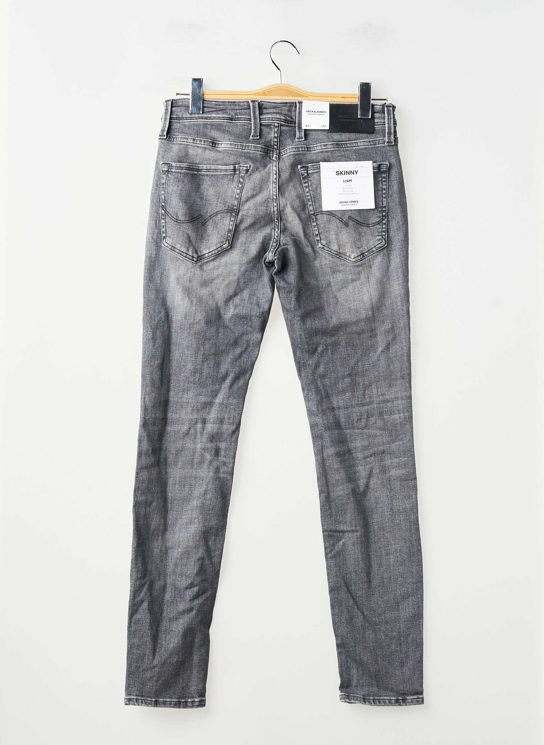 Lieknos džinsai pilka JACK & JONES vyras