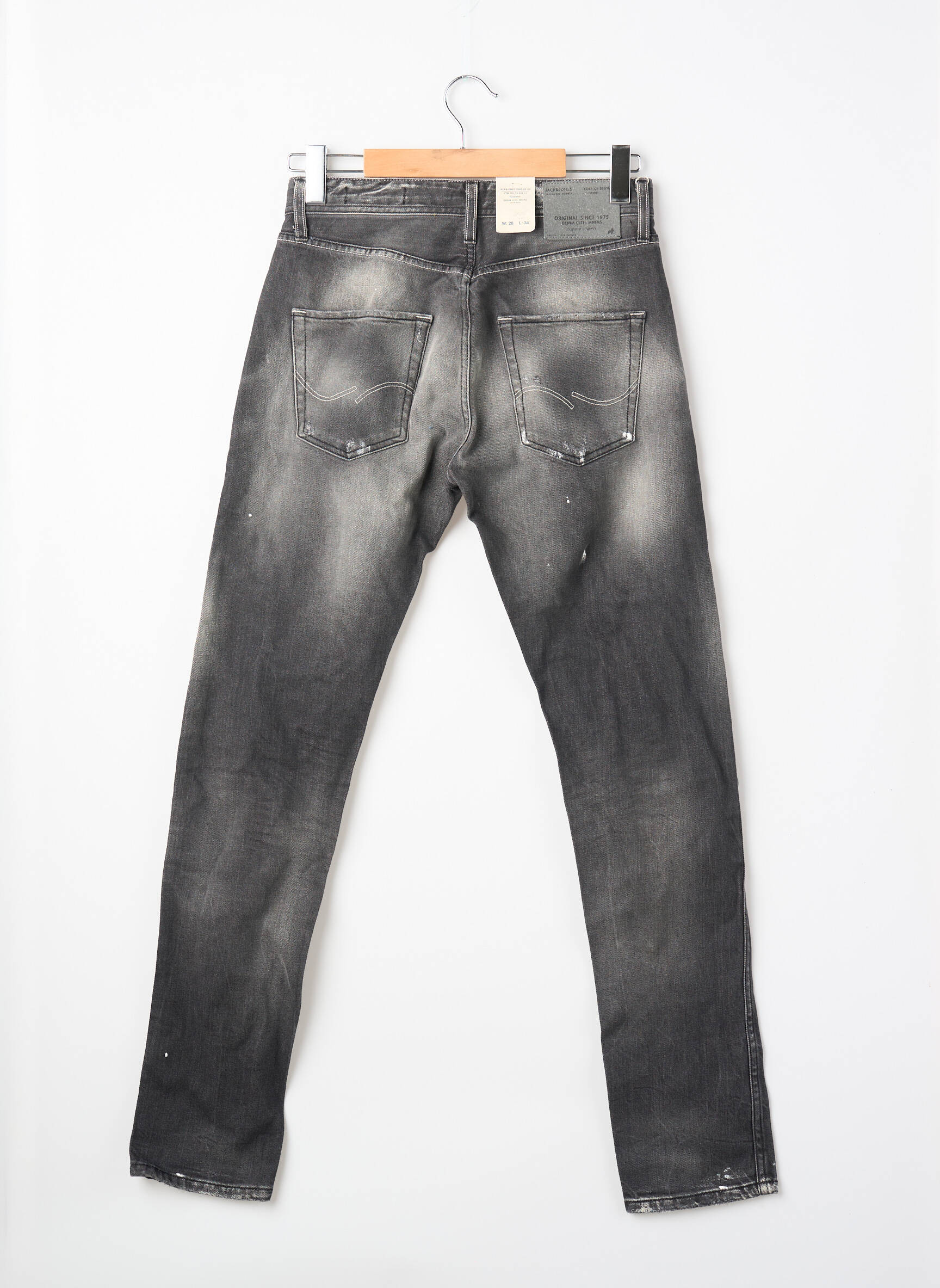 Lieknos džinsai pilka JACK & JONES vyras