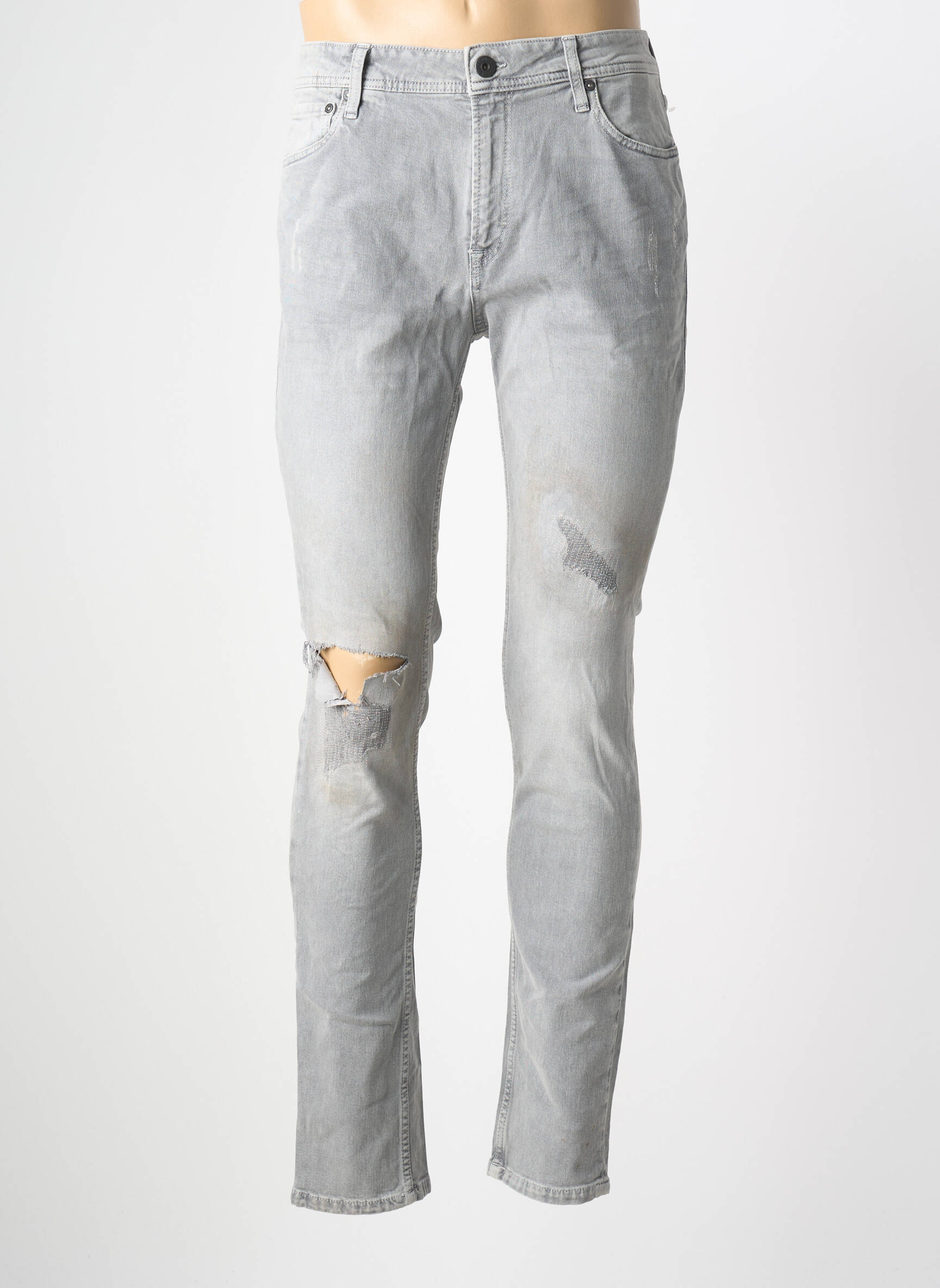 Lieknos džinsai pilka JACK & JONES vyras