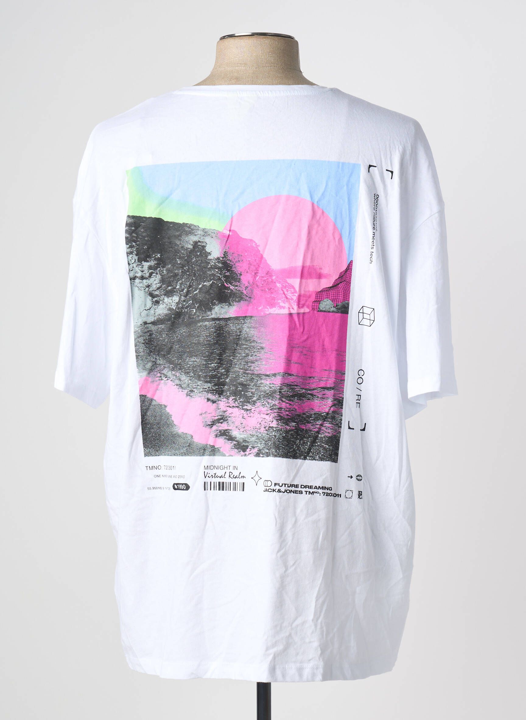 T-marškinys baltas JACK & JONES vyras