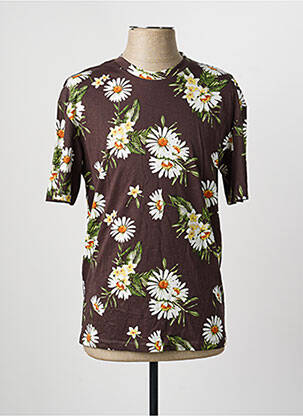 T-marškinys rudas JACK & JONES vyras