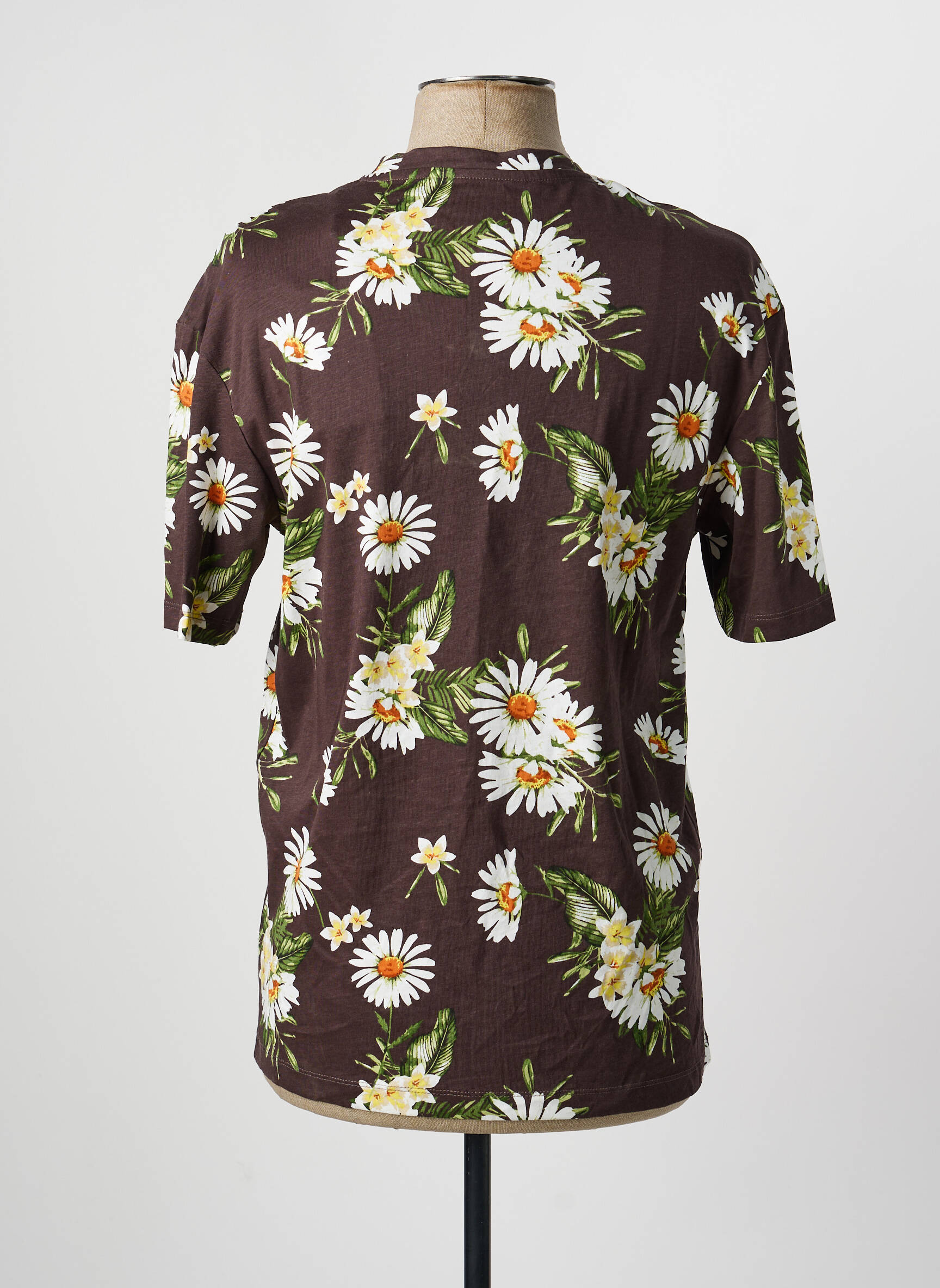 T-marškinys rudas JACK & JONES vyras