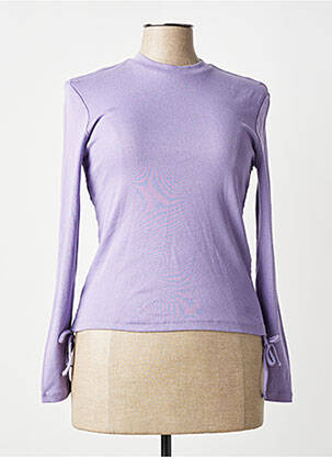 T-marškinys violetinis ONLY moteris