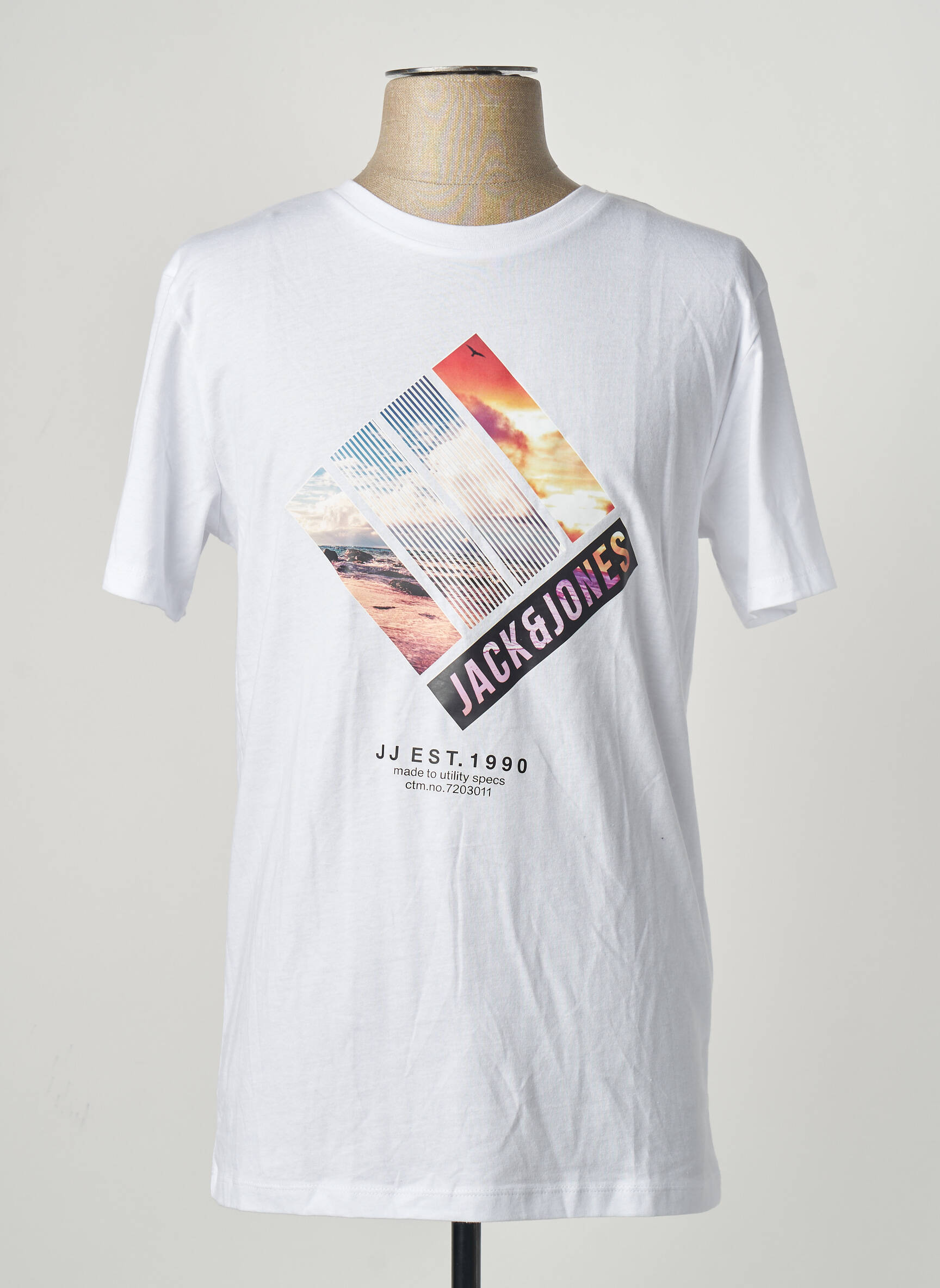 T-marškinys baltas JACK & JONES vyras