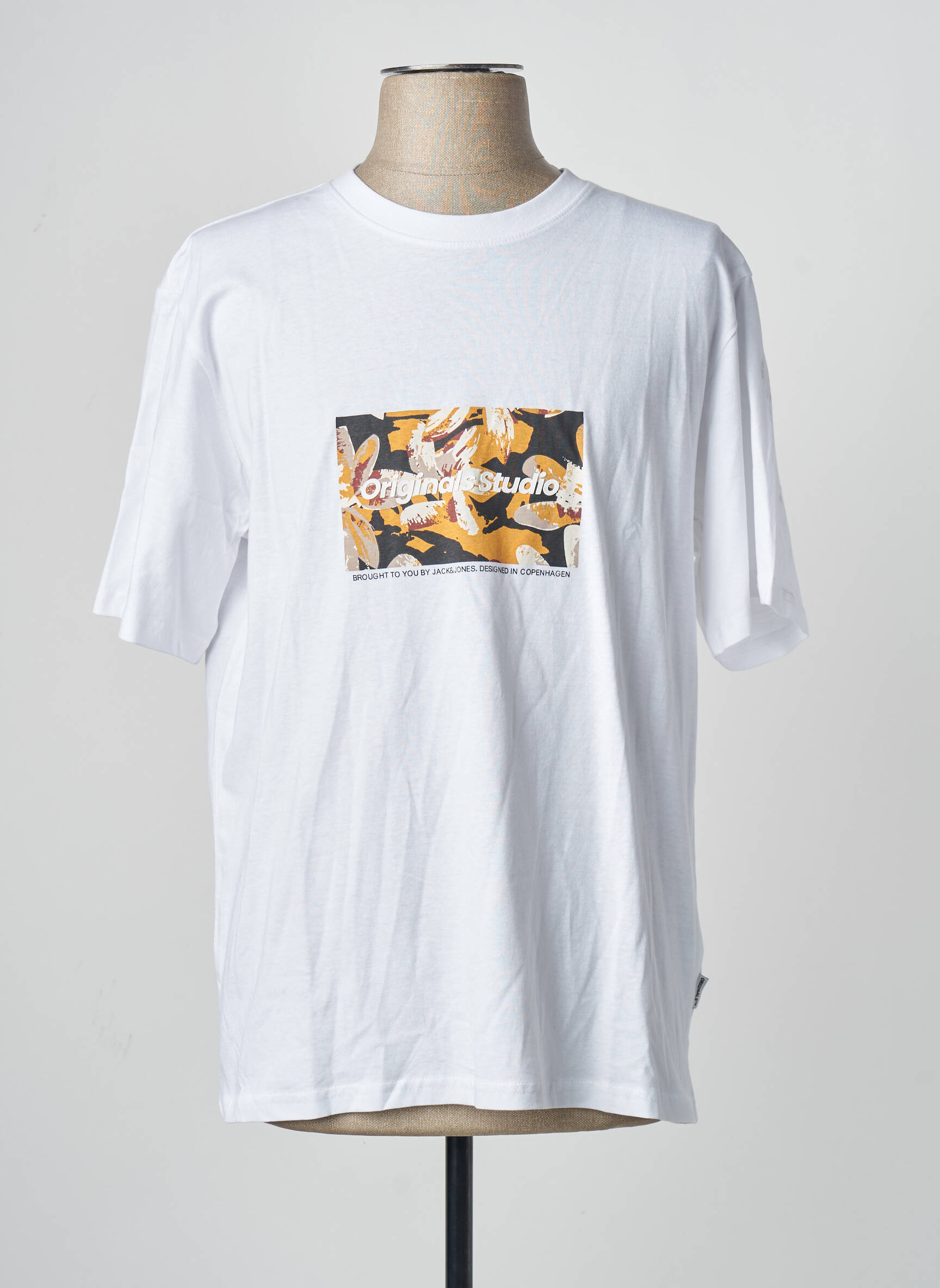 T-marškinys baltas JACK & JONES vyras