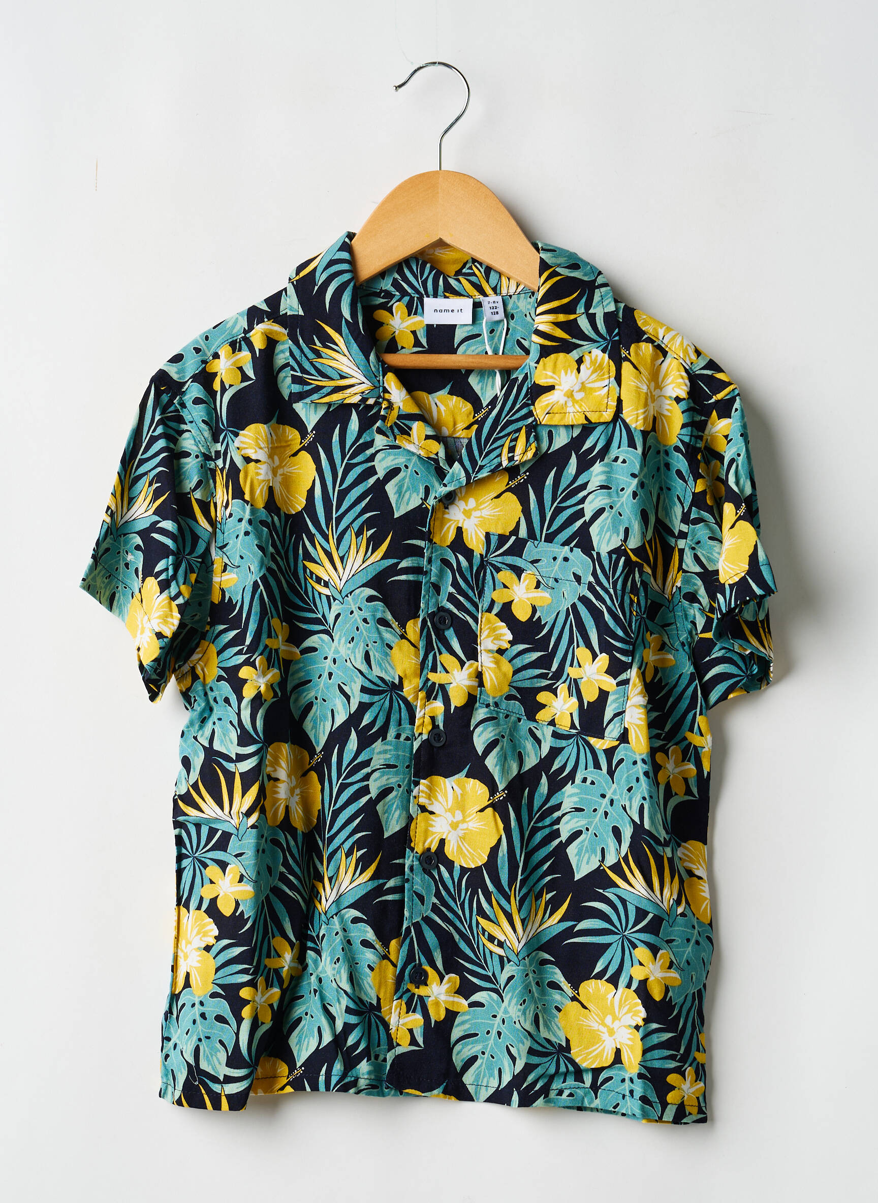 Trumpa rankovė marškiniai mėlyna spalvų gama NAME IT berniukas
