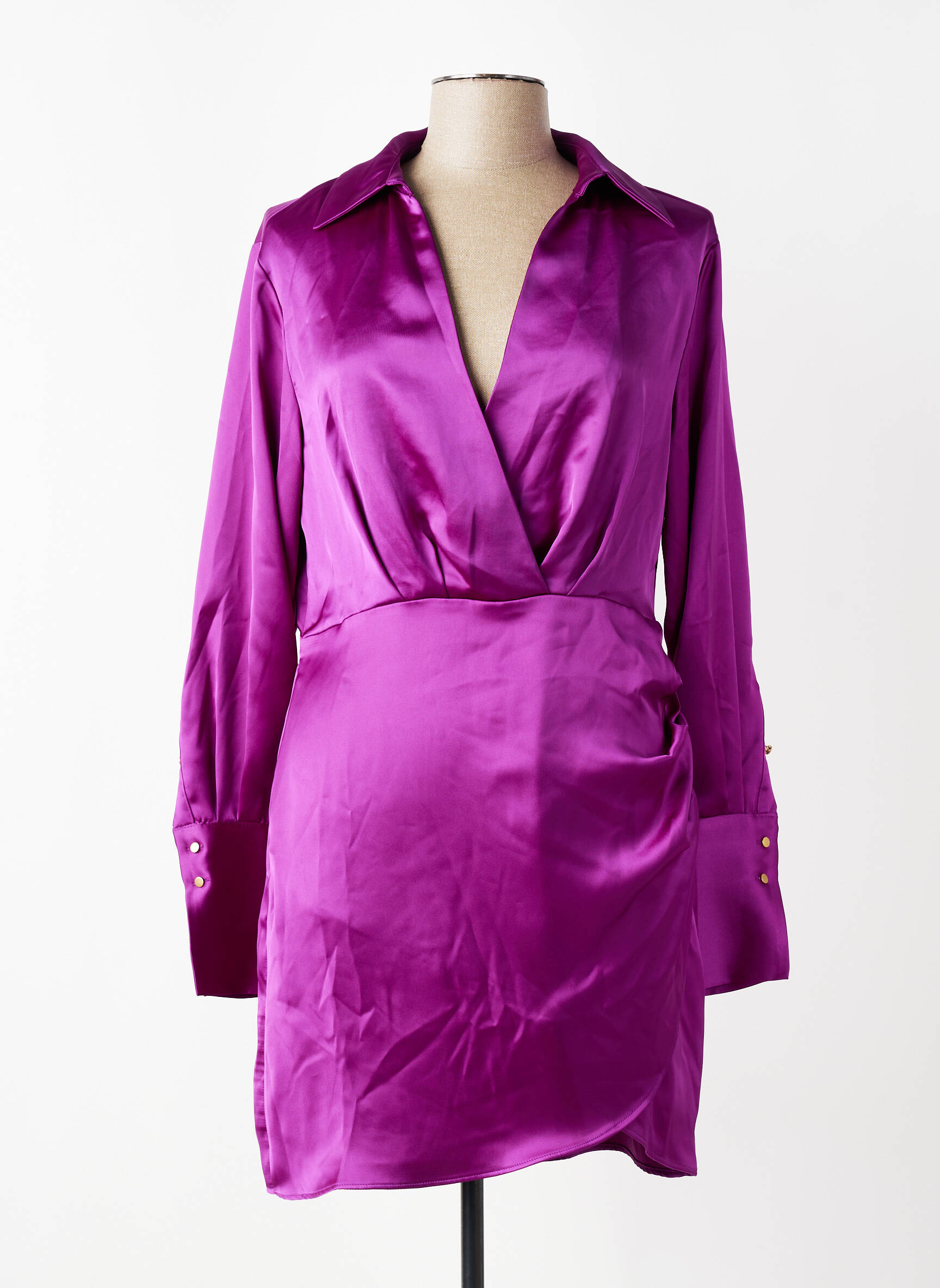 Pusilgių suknelė violetinis MANGO moteris