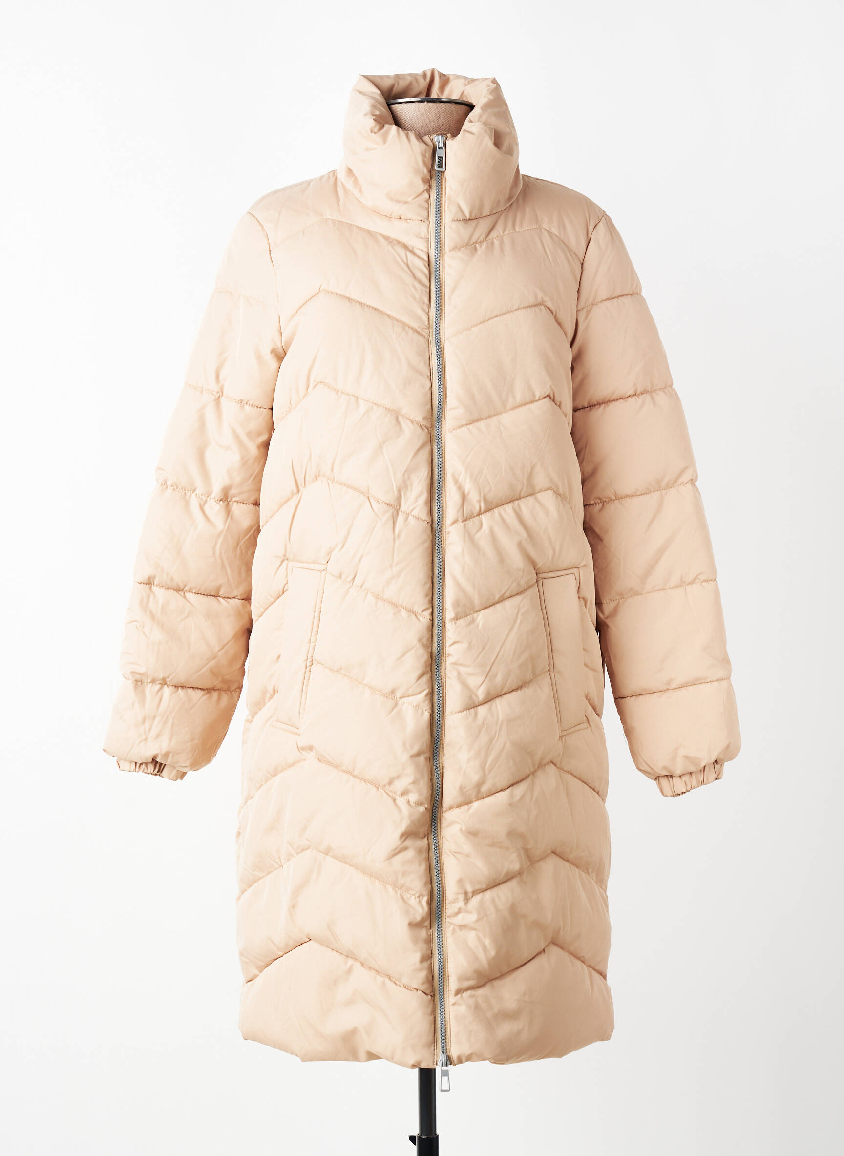 Pūkinė striukė aukšta apykaklė bežinis VERO MODA moteris