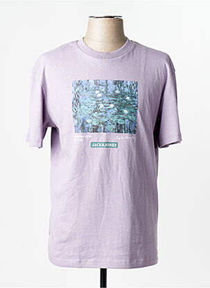T-marškinys violetinis JACK & JONES vyras
