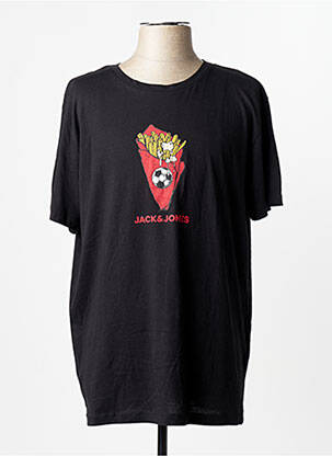 T-marškinys tiesi kirpimas juodas JACK & JONES vyras