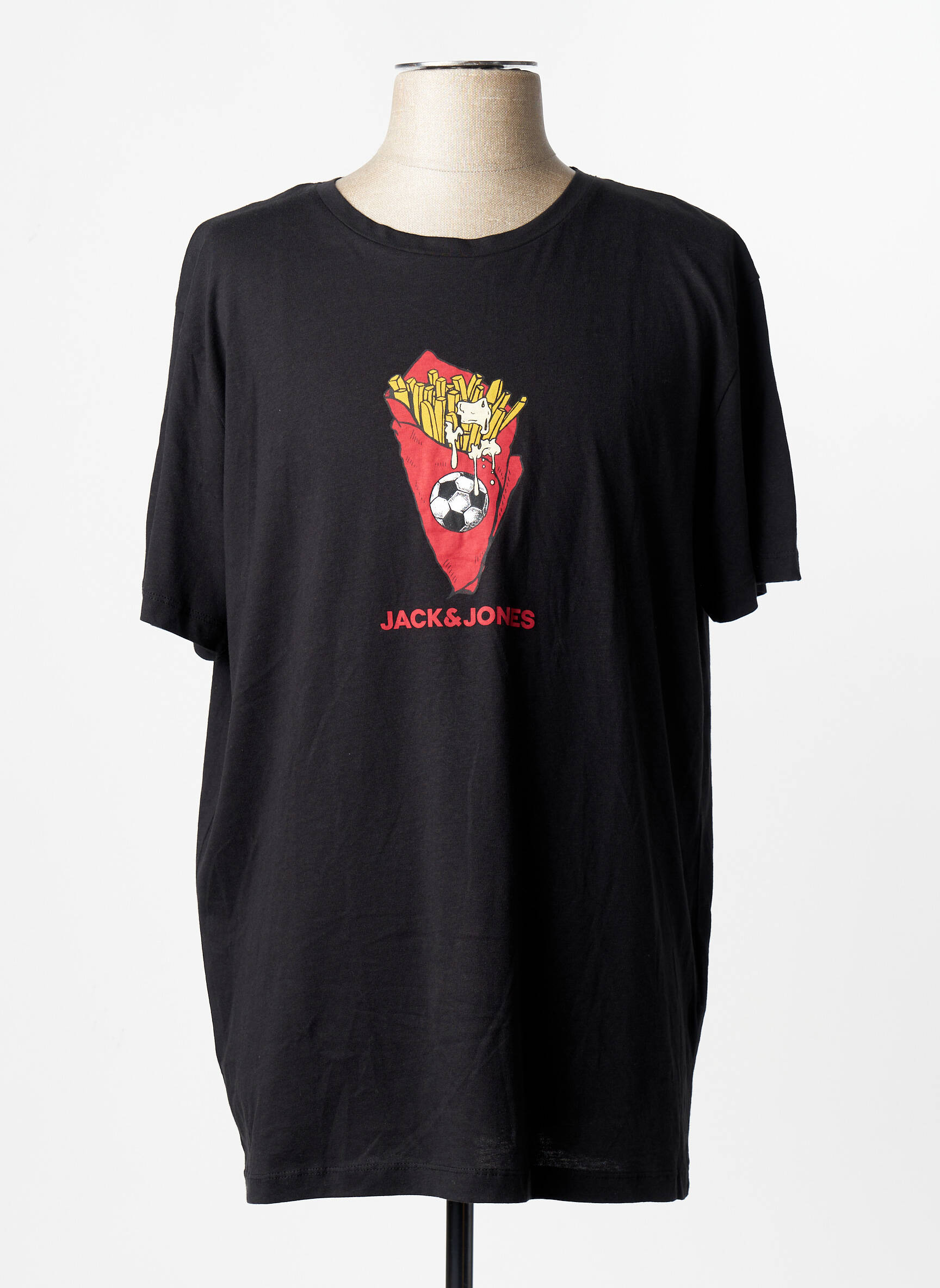 T-marškinys tiesi kirpimas juodas JACK & JONES vyras
