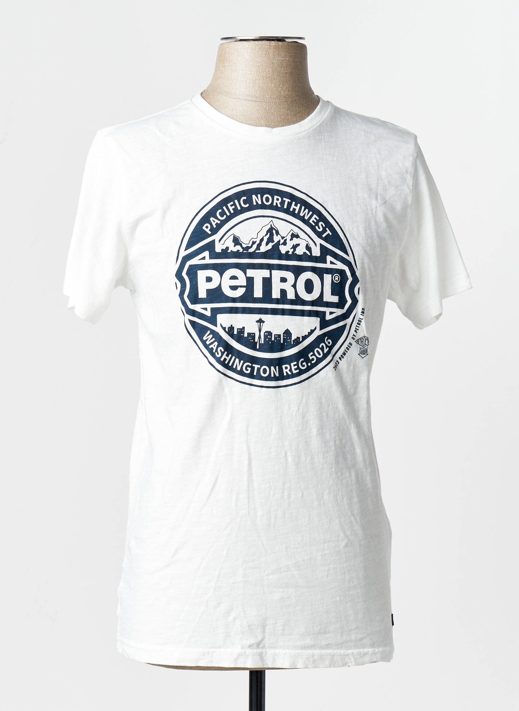 T-marškinys baltas PETROL INDUSTRIES vyras