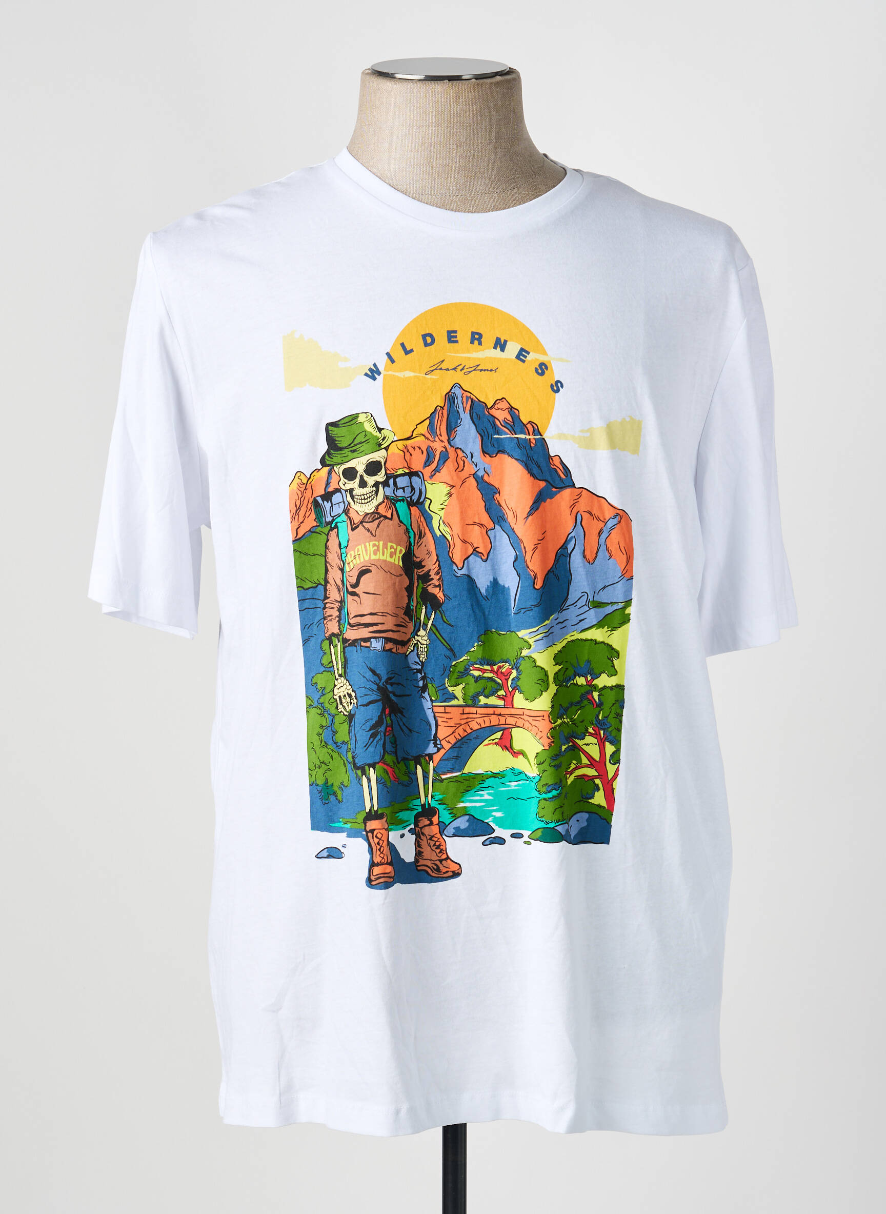 T-marškinys baltas JACK & JONES vyras