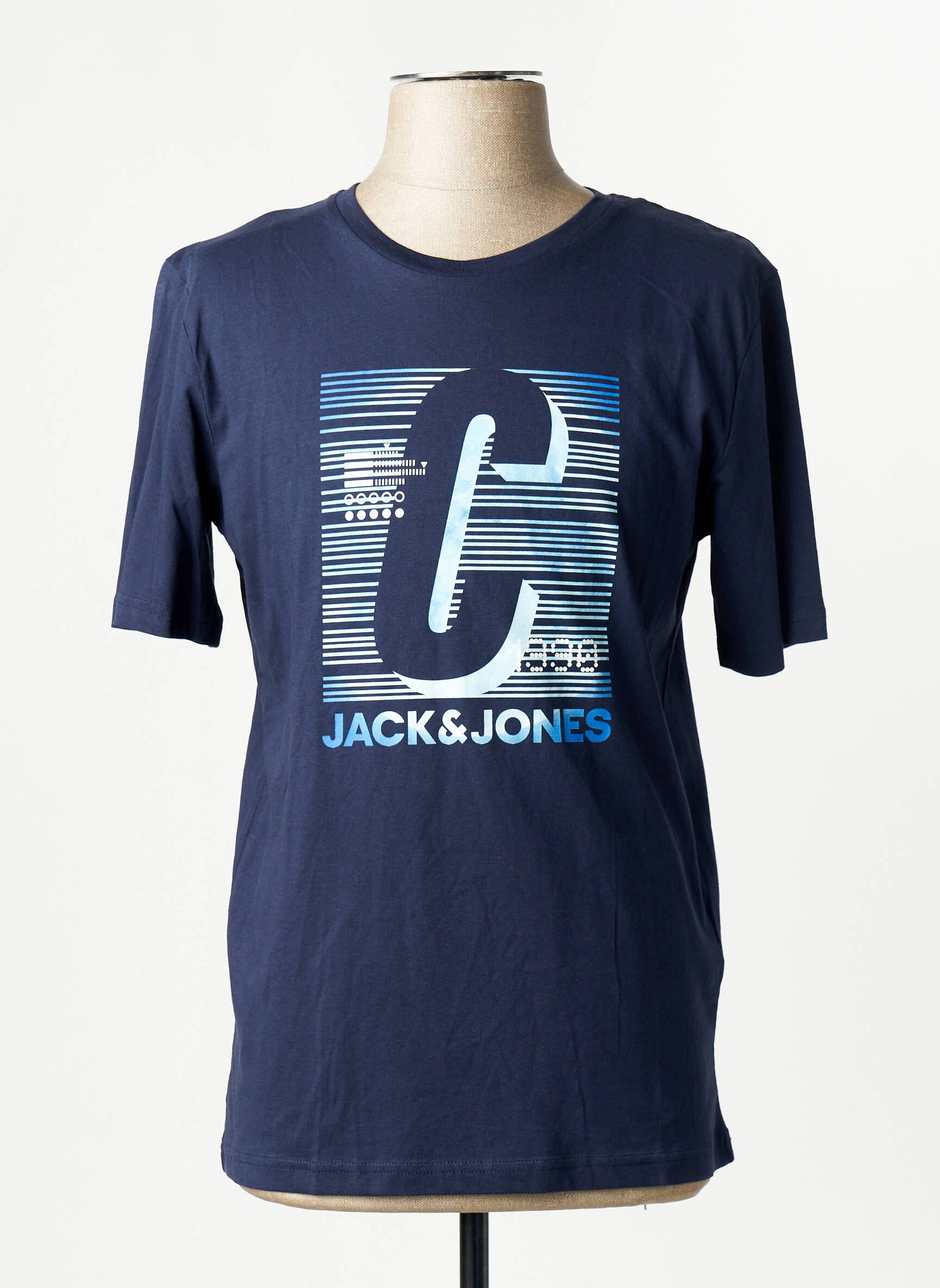 T-marškinys apvalus kaklas mėlyna JACK & JONES vyras