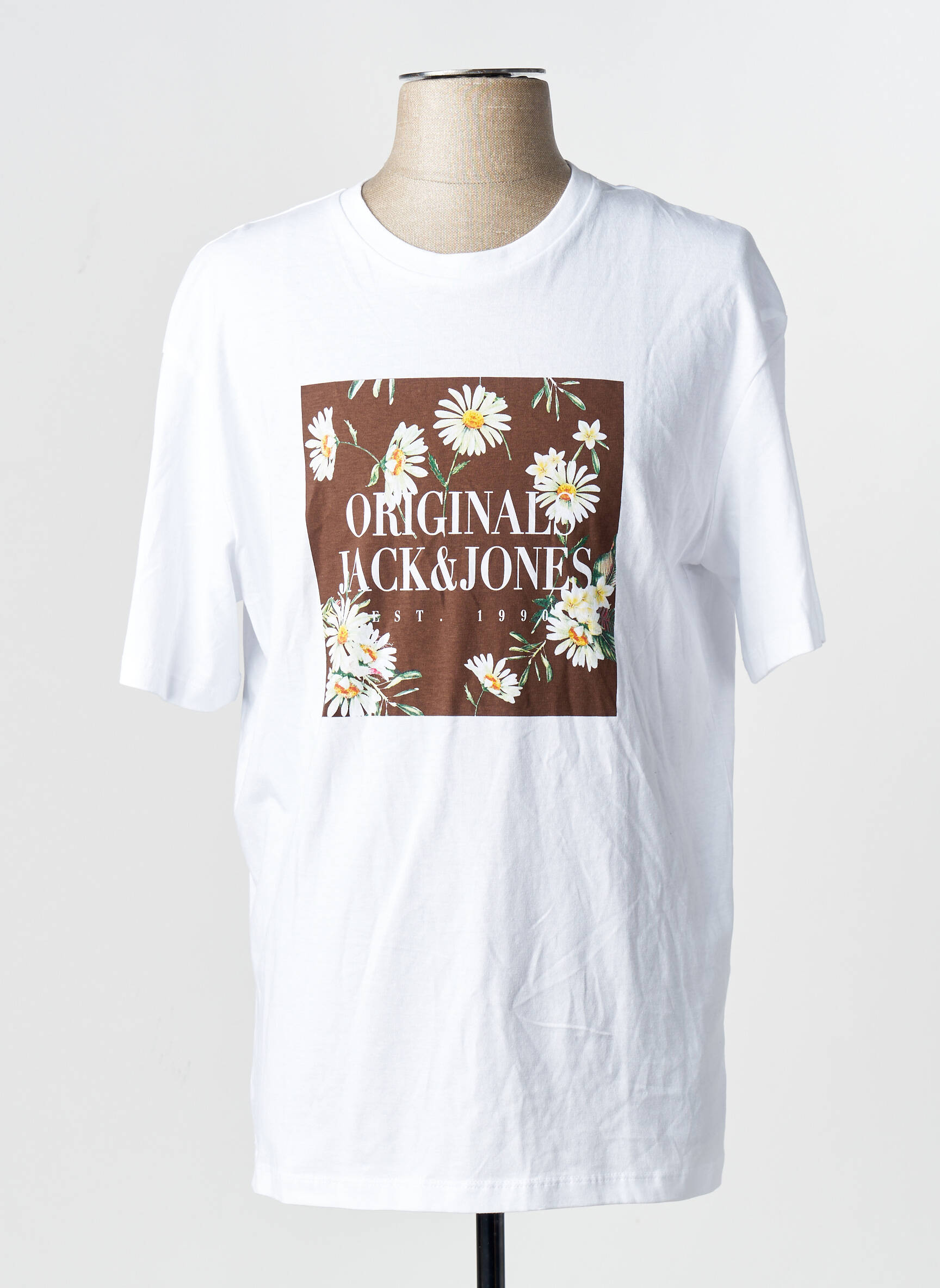 T-marškinys baltas JACK & JONES vyras