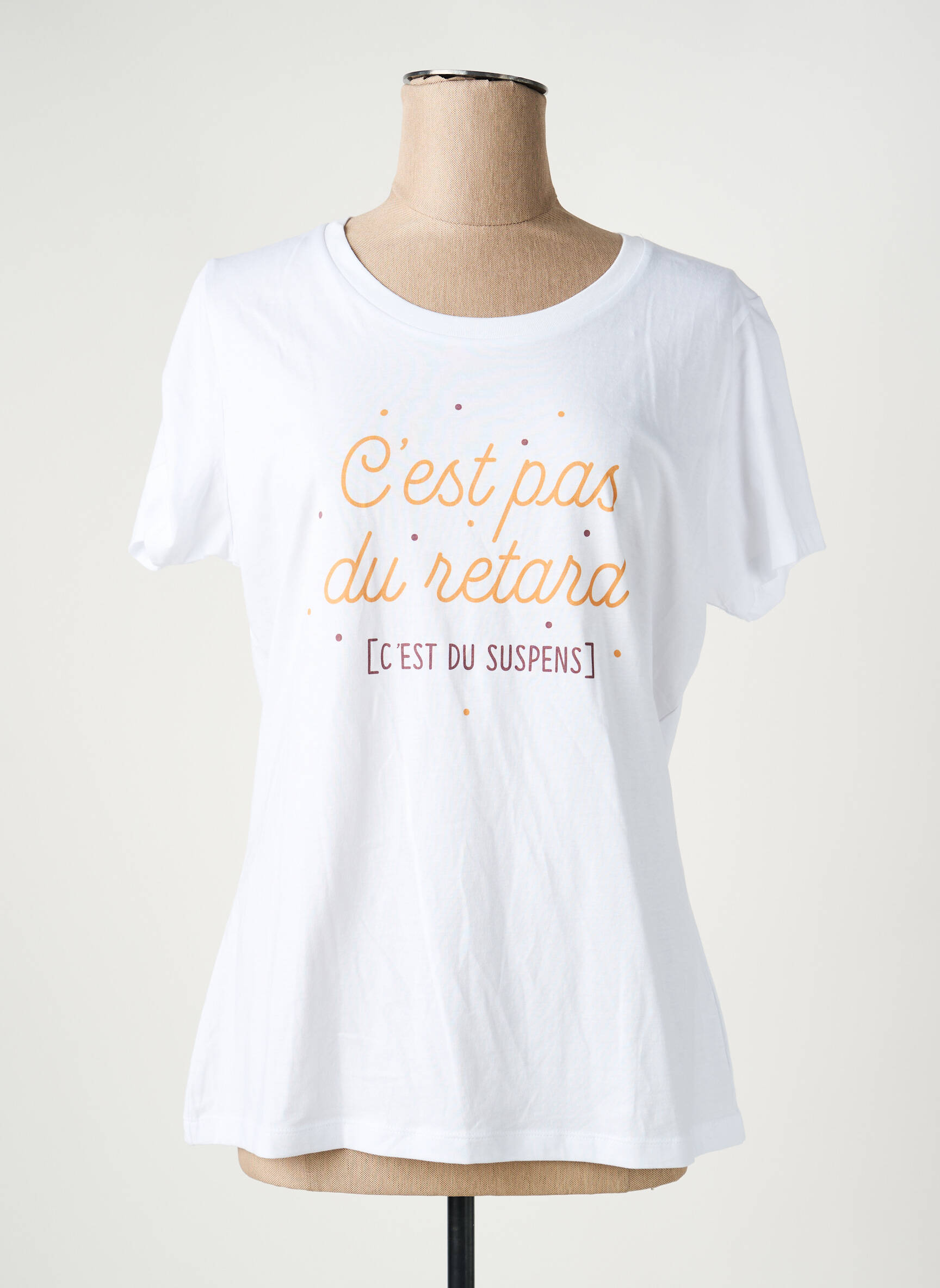 T-marškinys baltas MONSIEUR TSHIRT moteris