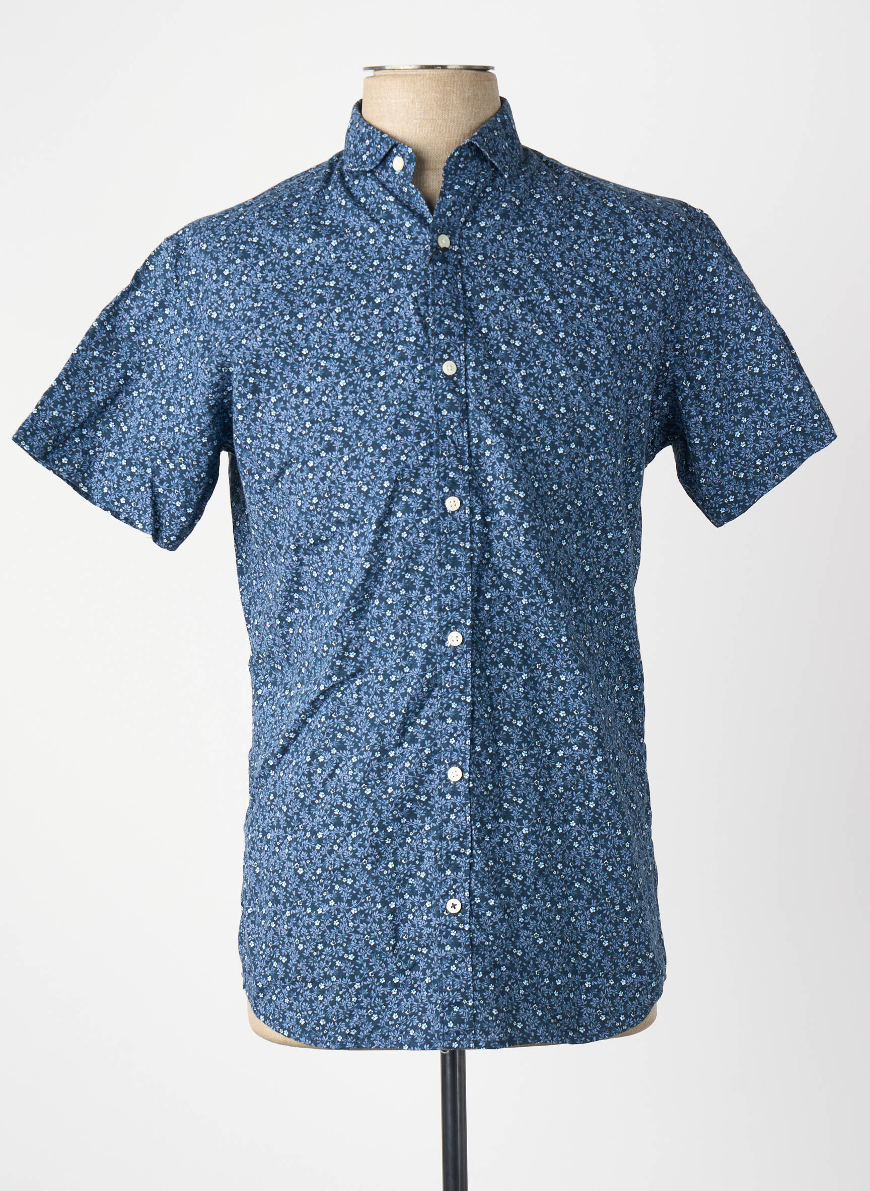 Trumpa rankovė marškiniai mėlyna JACK & JONES vyras
