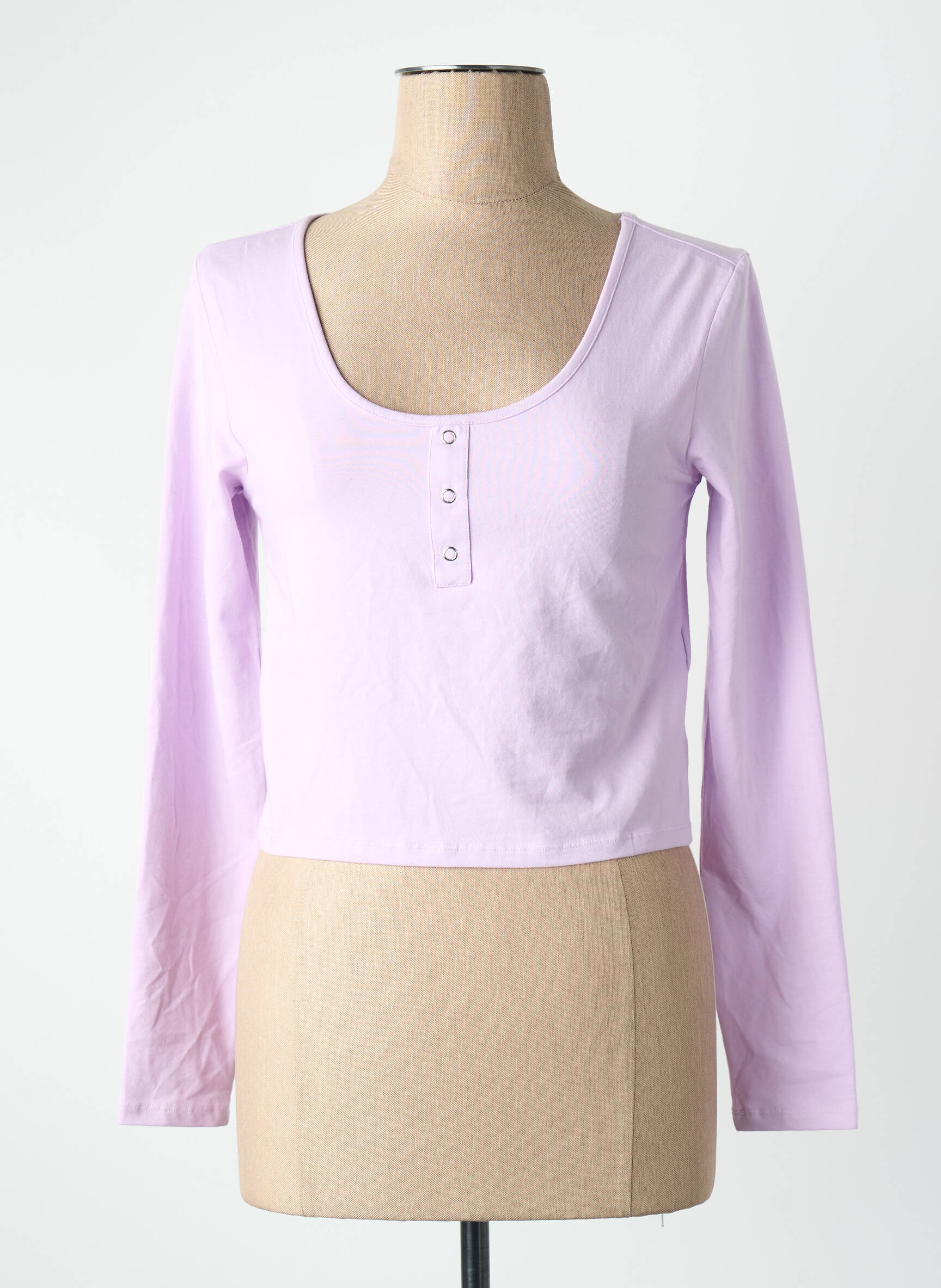 T-marškinys violetinis ONLY moteris