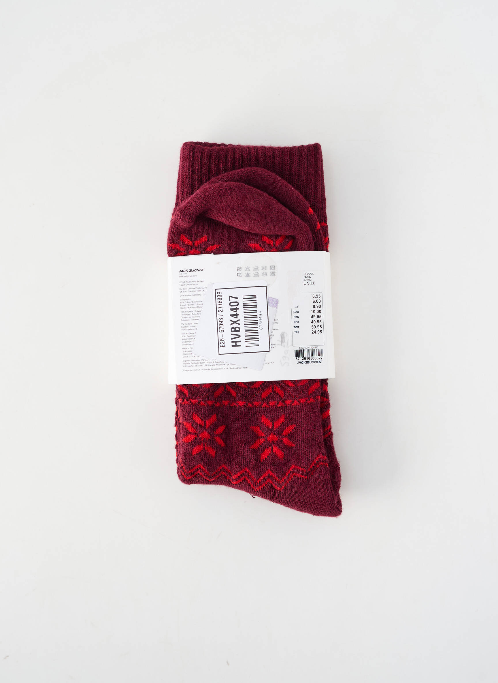Kojinės raudona JACK & JONES vyras