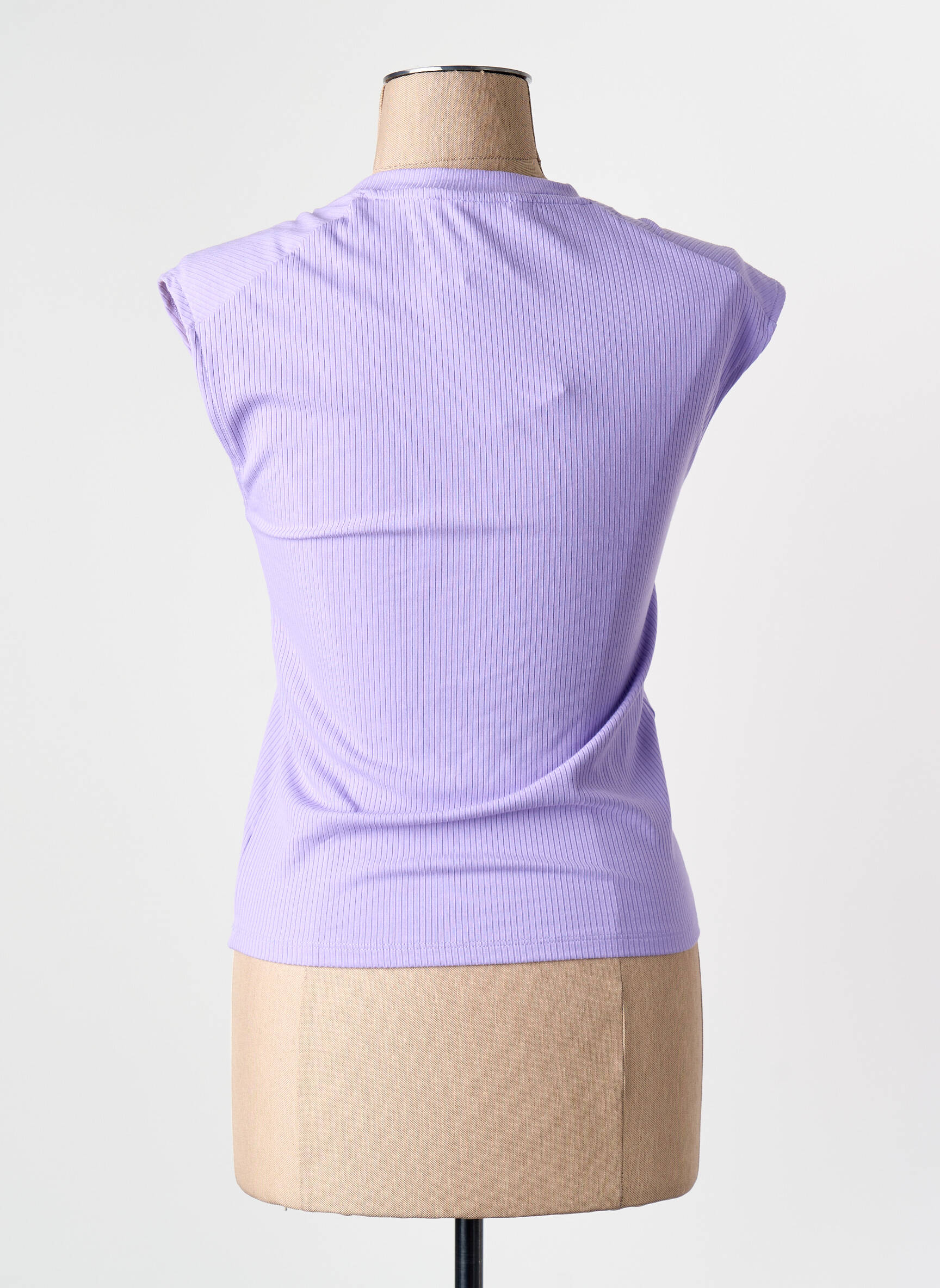 T-marškinys violetinis MANGO moteris