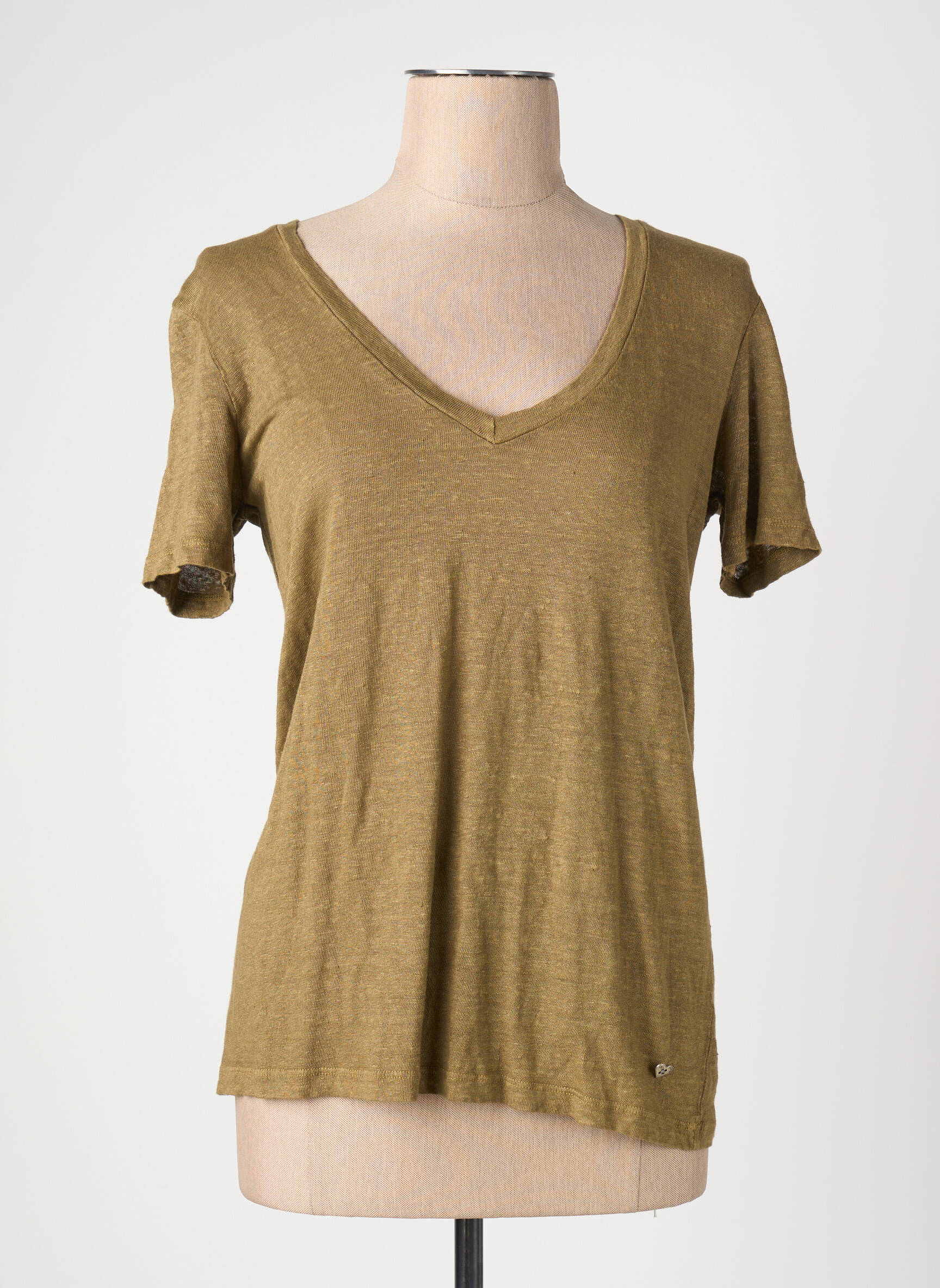 T-marškinys rudas PLEASE moteris