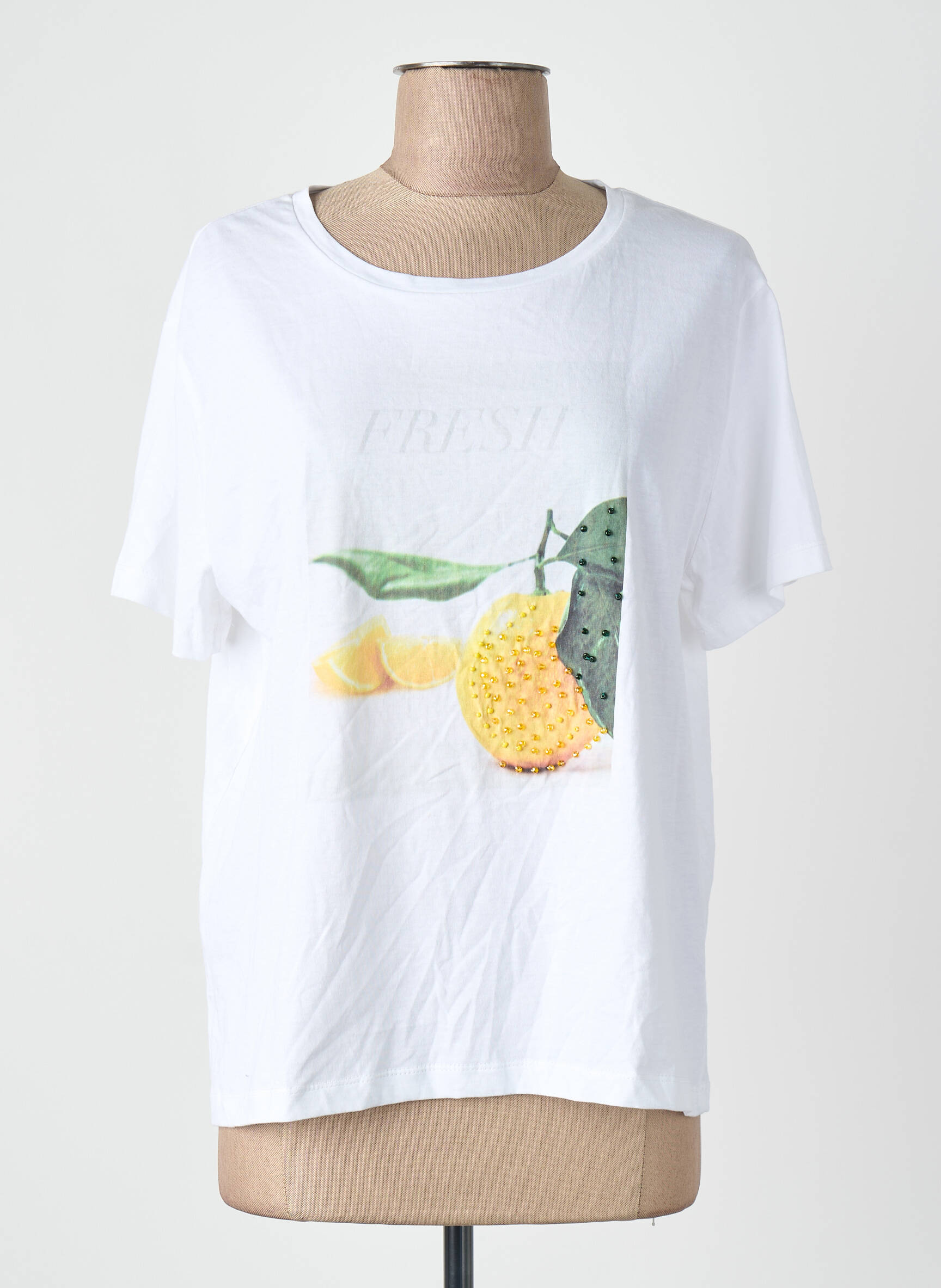 T-marškinys baltas MANGO moteris