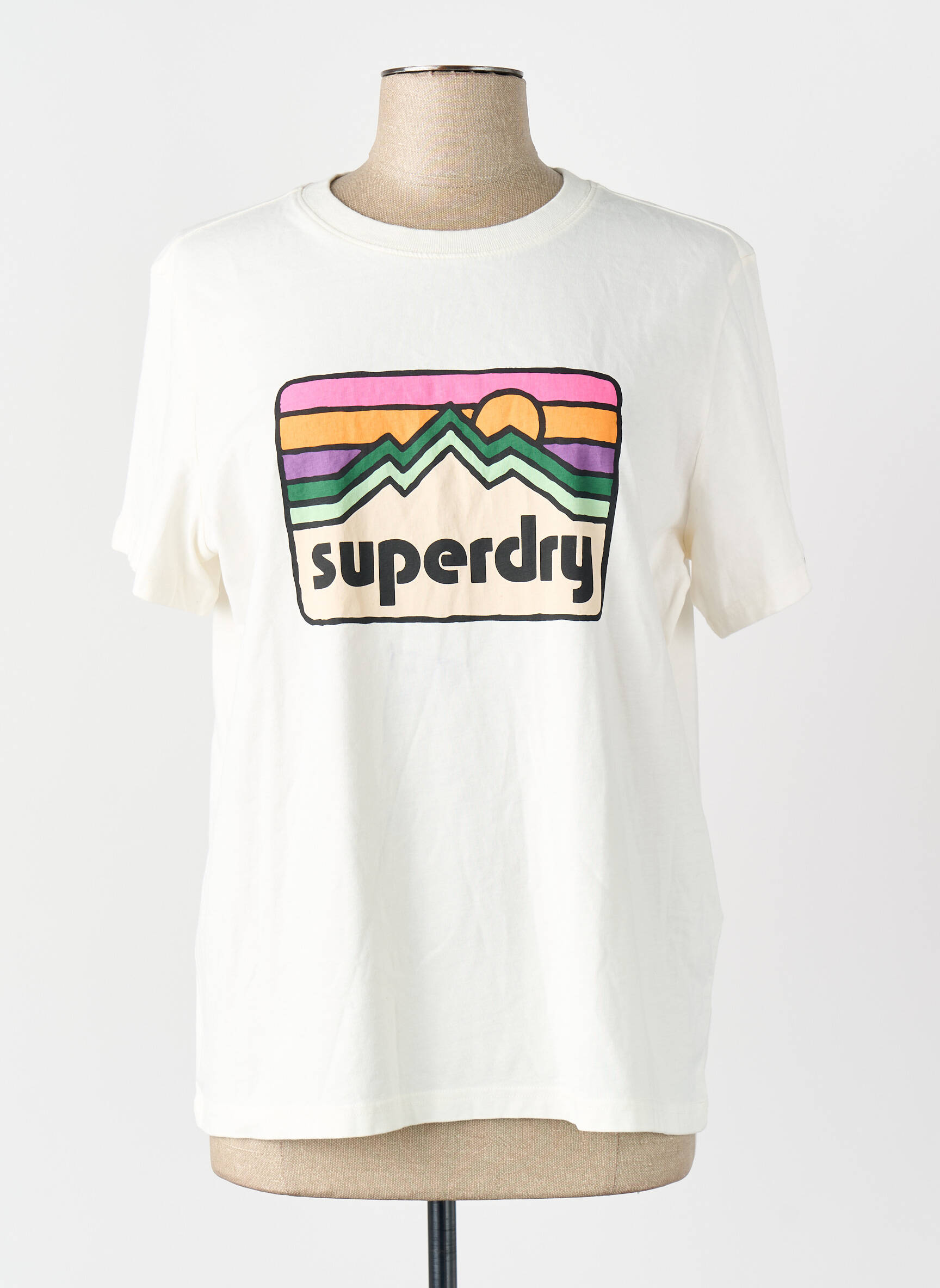T-marškinys baltas SUPERDRY moteris