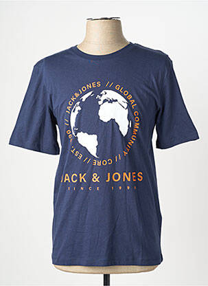 T-marškinys tiesi kirpimas mėlyna JACK & JONES vyras