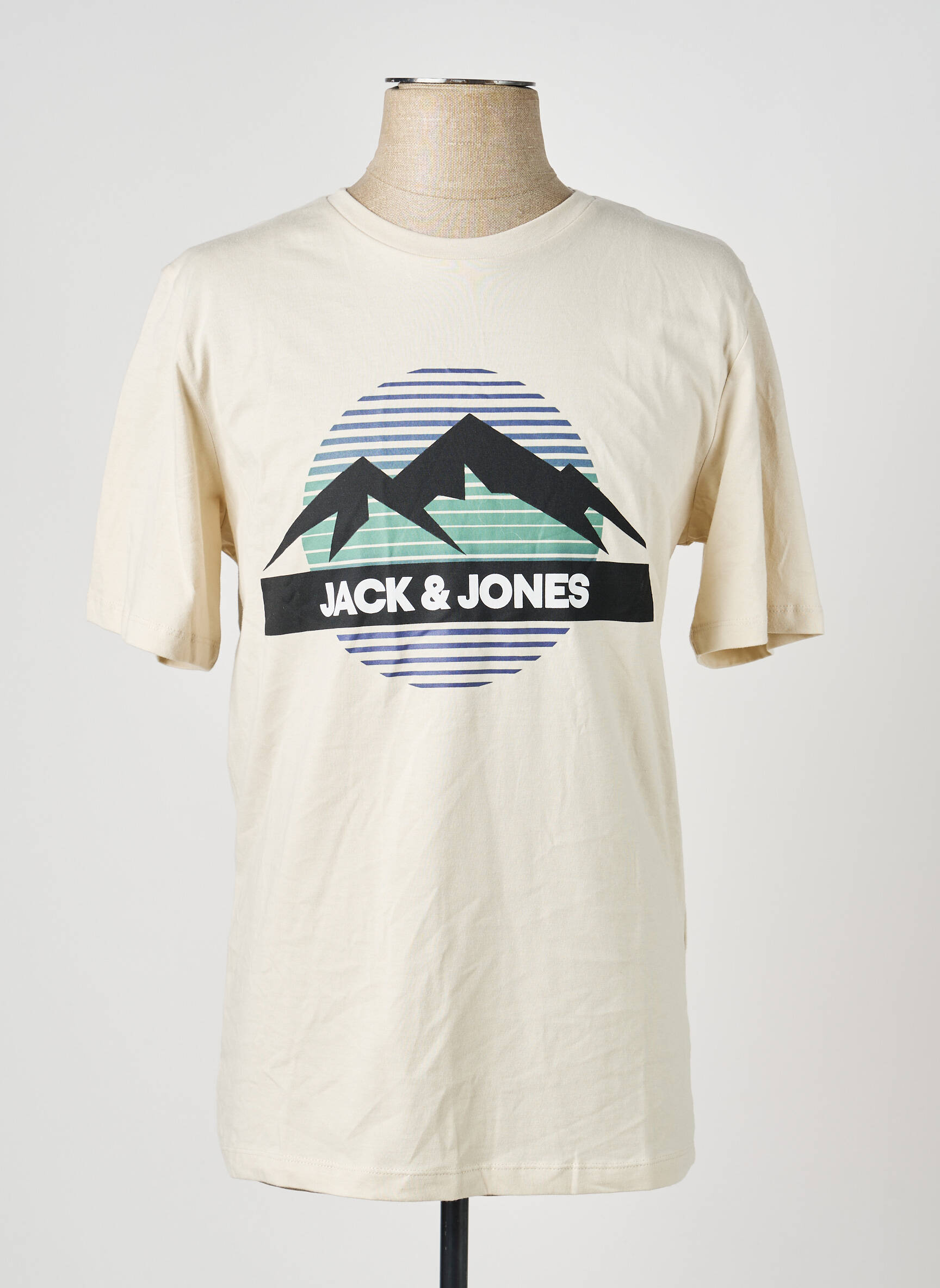 T-marškinys tiesi kirpimas trumpas rankovės bežinis JACK & JONES vyras