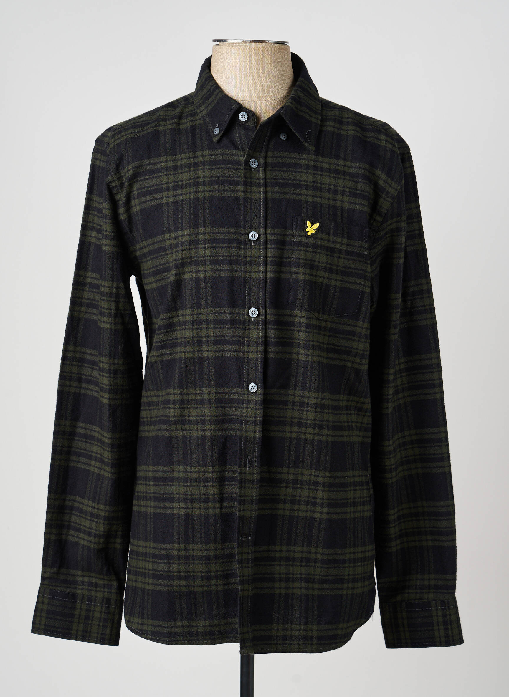Ilgomis rankovėmis marškinys žalias LYLE & SCOTT vyras