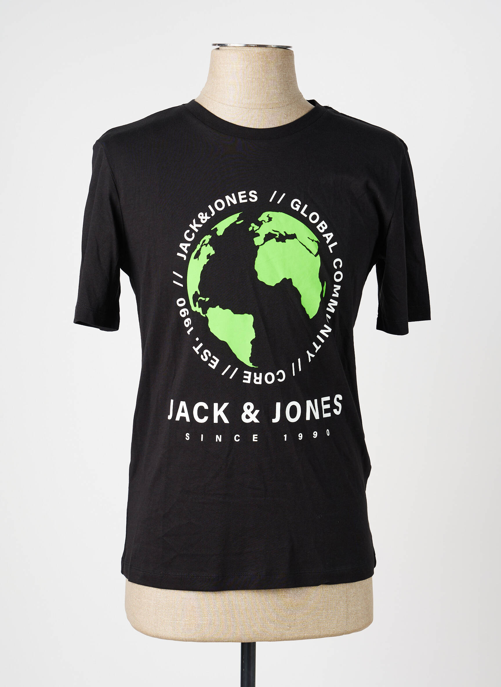 T-marškinys apvalus kaklas juodas JACK & JONES vyras