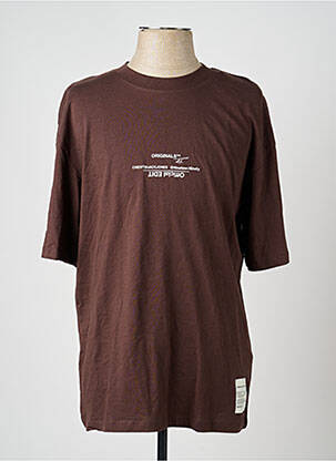 T-marškinys rudas JACK & JONES vyras