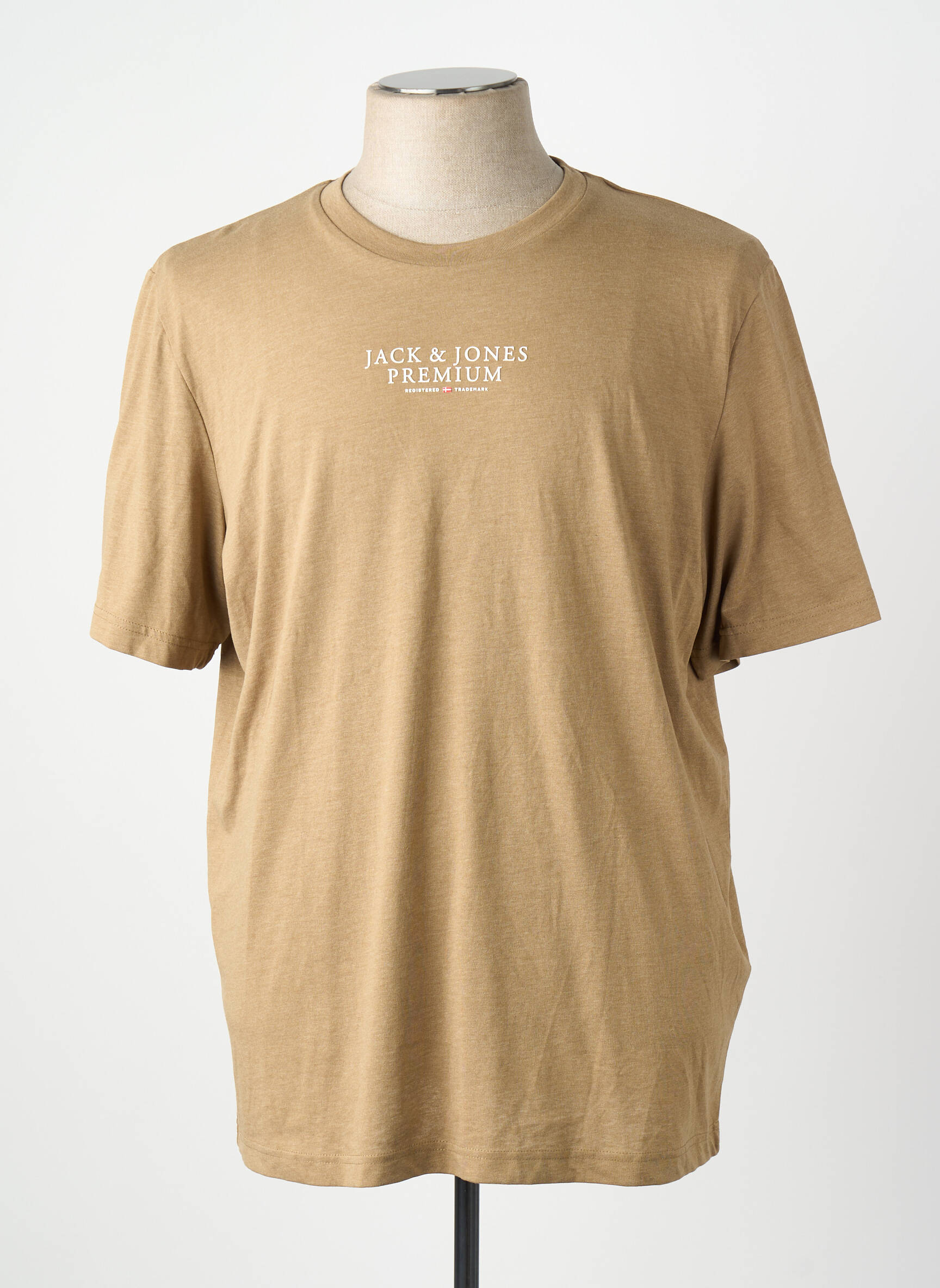 T-marškinys rudas JACK & JONES vyras