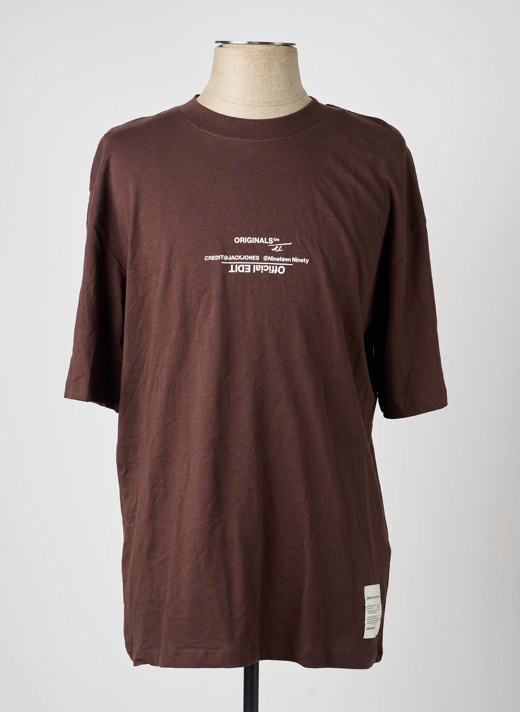T-marškinys rudas JACK & JONES vyras