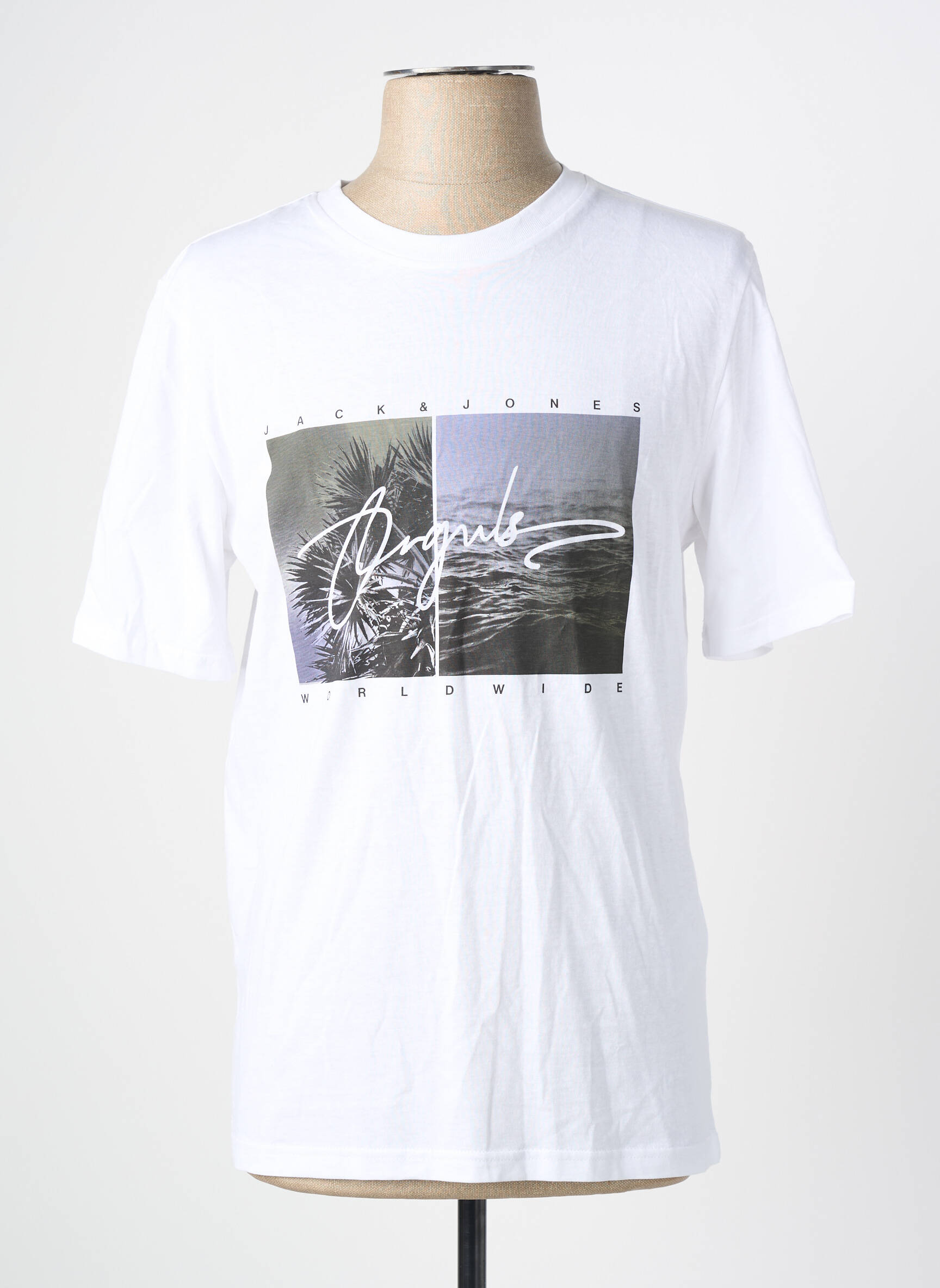 T-marškinys baltas JACK & JONES vyras