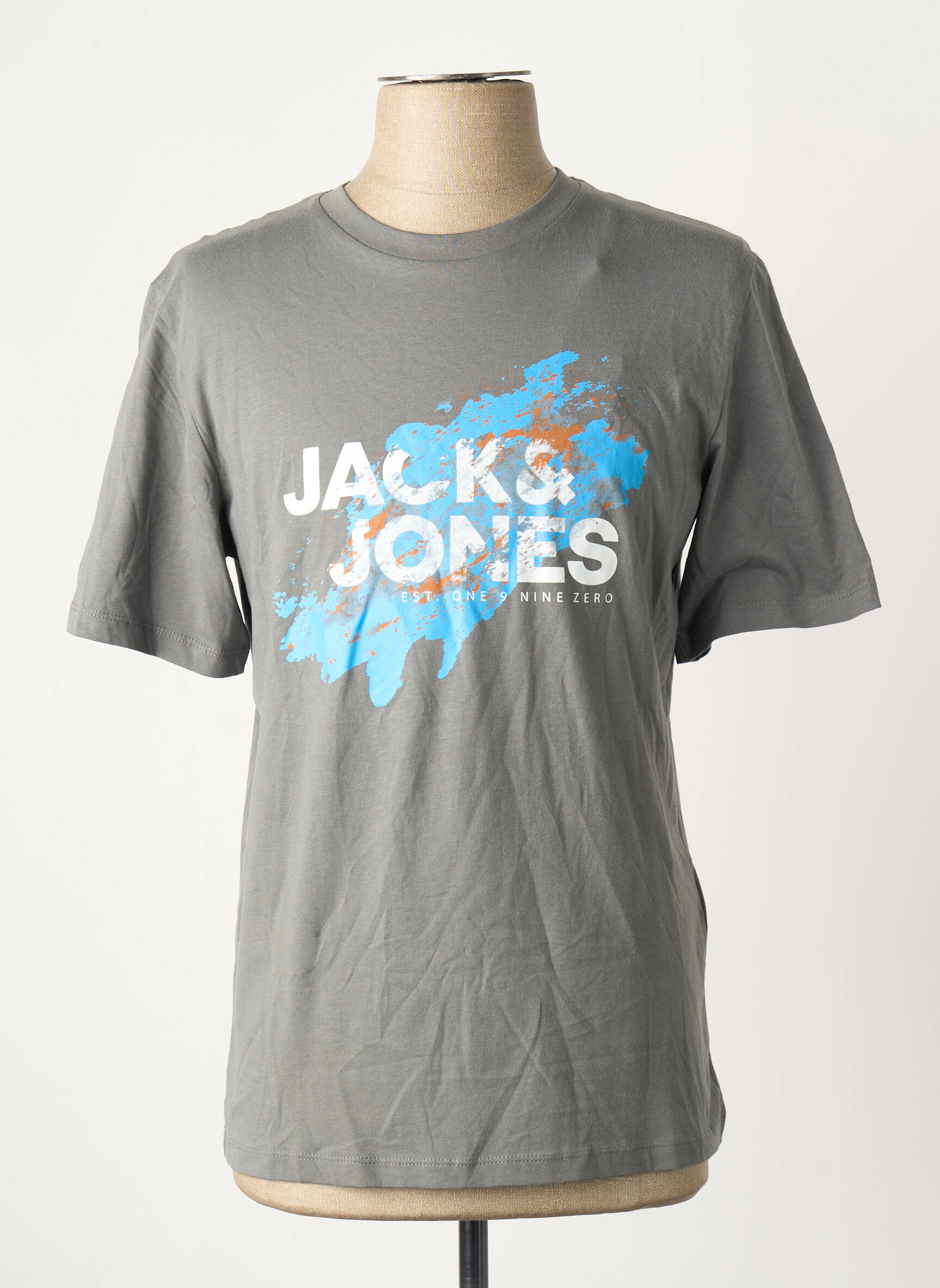 T-marškinys apvalus kaklas pilka JACK & JONES vyras