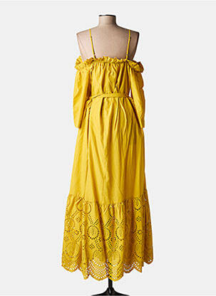 Pusilgių suknelė geltona MAT FASHION moteris