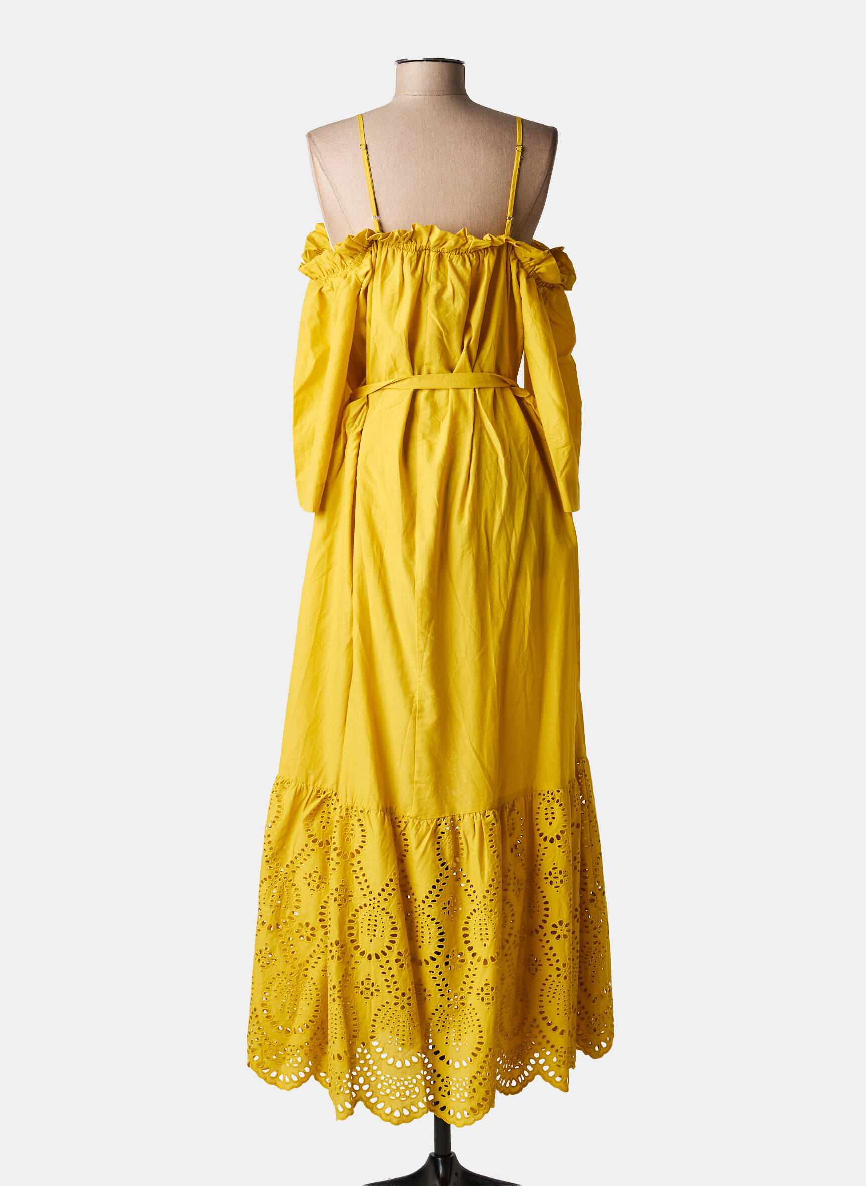 Pusilgių suknelė geltona MAT FASHION moteris